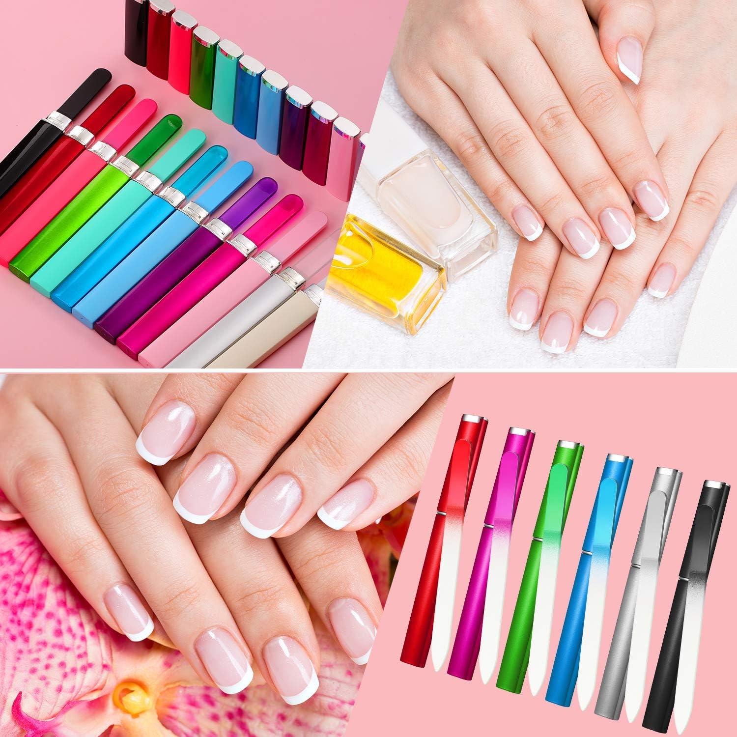 Limas de Uñas de Vidrio Mudder - 12 Piezas con Estuches