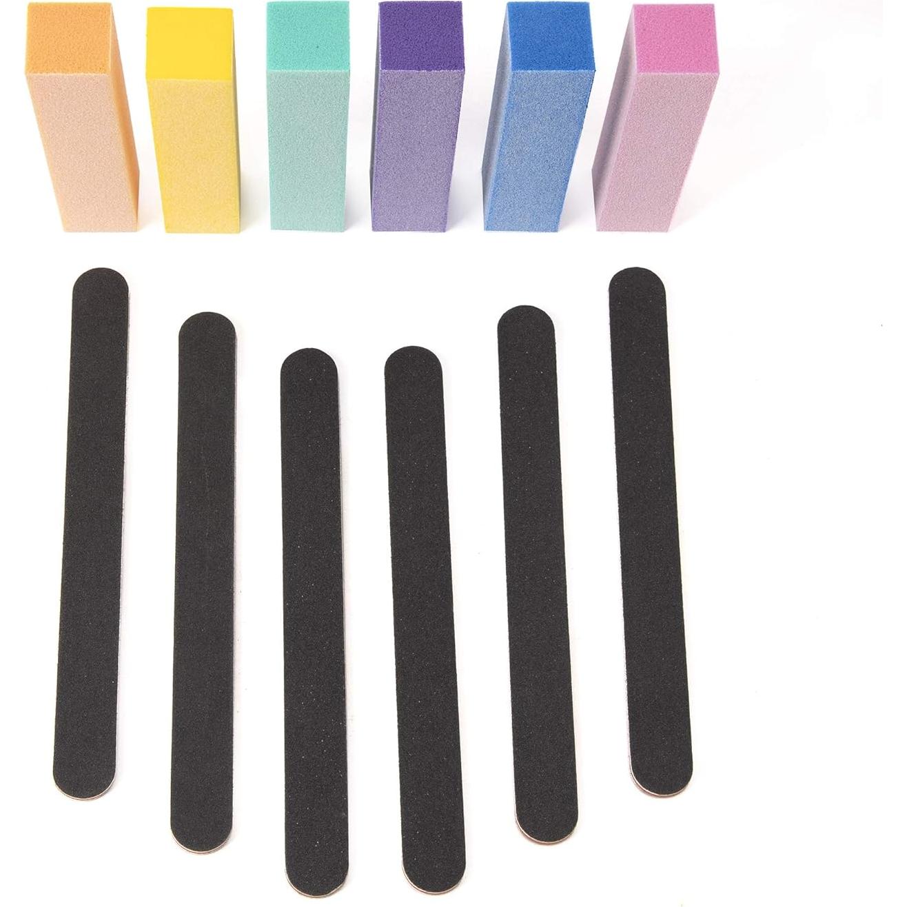 Kit de Limas de Uñas Profesional 100/180 Grano - 6 Piezas