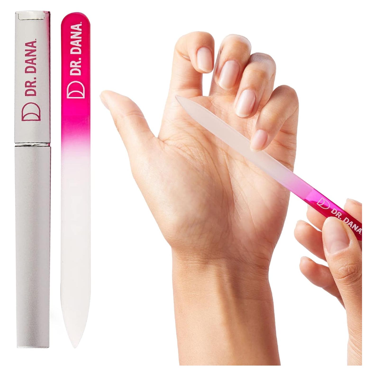 Lima de Uñas de Cristal Dr. Dana con Estuche Protector - Doble Cara