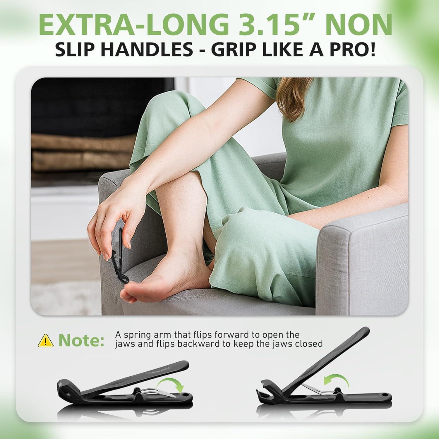 Cortauñas BALUCA Pro Angulado para Uñas Gruesas - Mango Largo