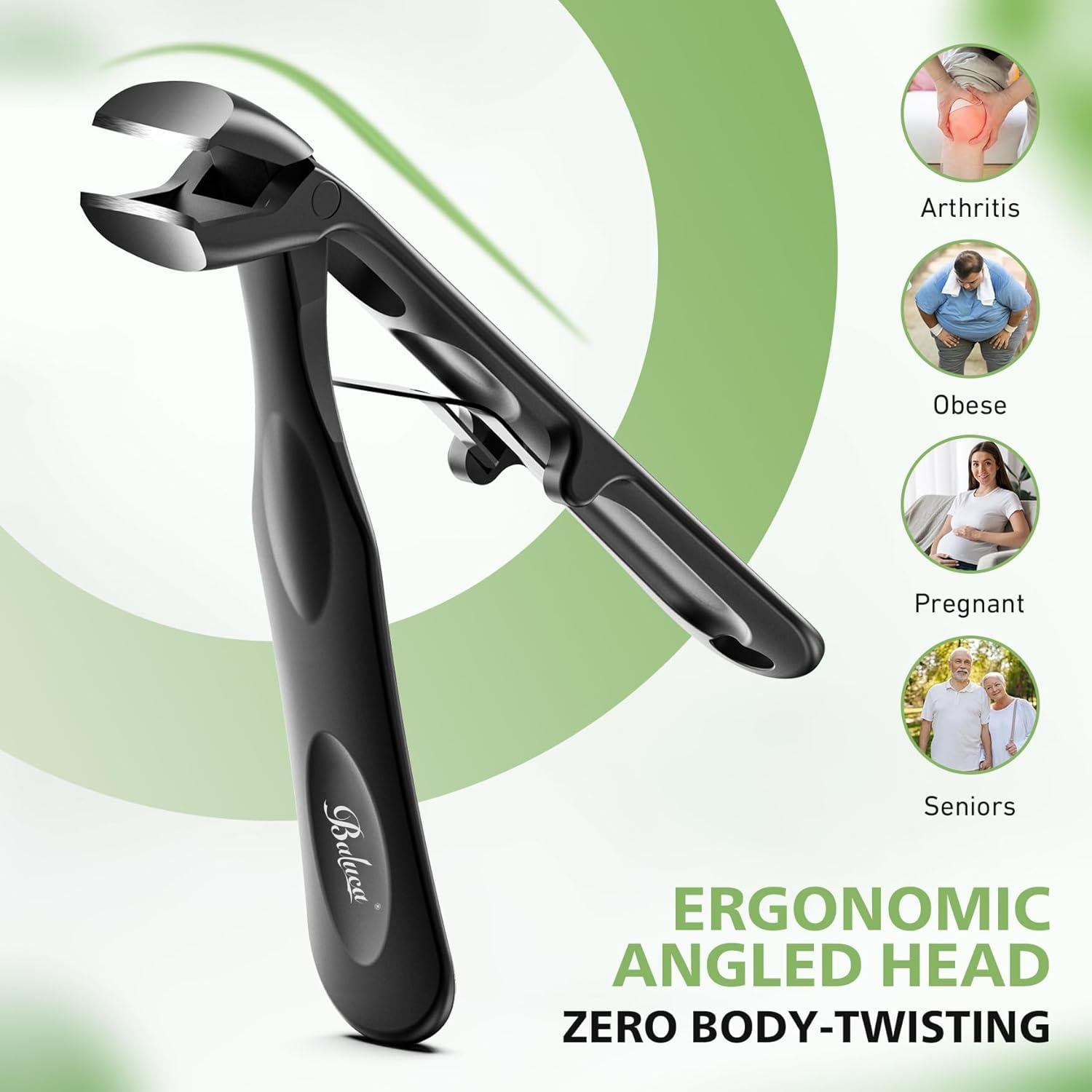 Cortauñas BALUCA Pro Angulado para Uñas Gruesas - Mango Largo