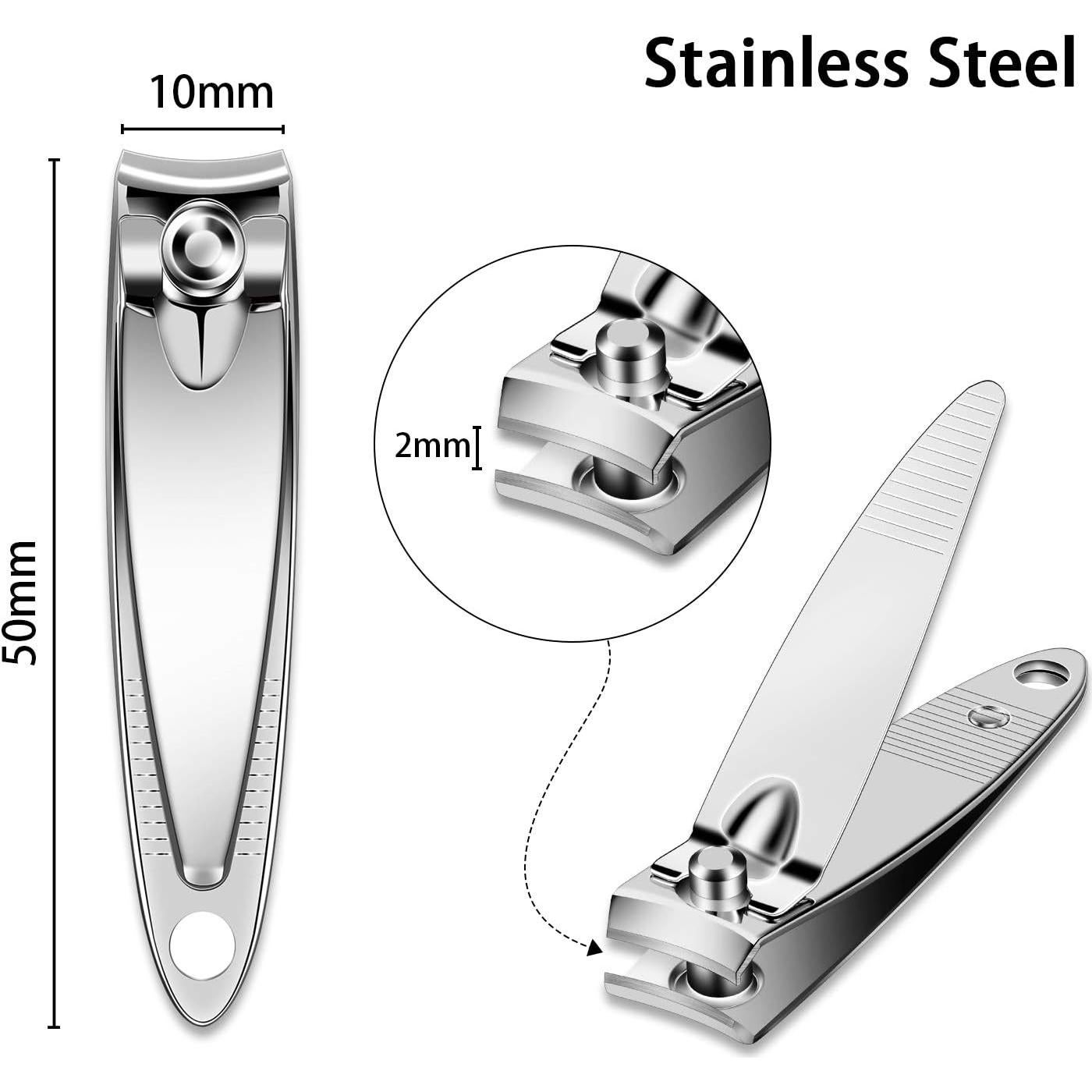 Kit de Cortauñas de Acero Inoxidable Mudder 28 Pcs Portátil