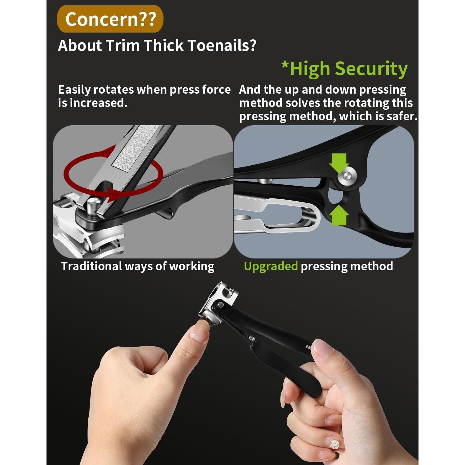 Cortauñas de Mango Largo EBEWANLI para Uñas Gruesas