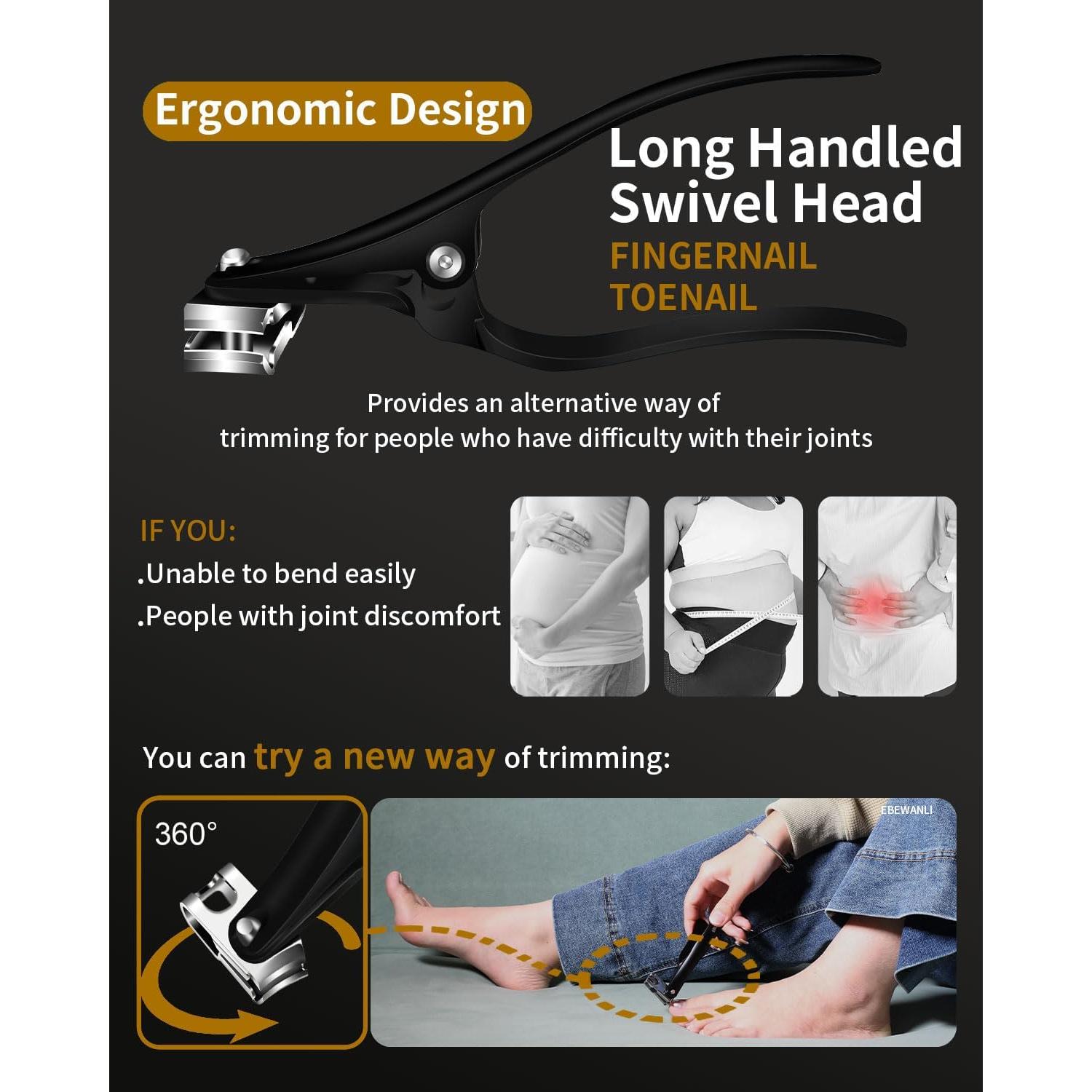 Cortauñas de Mango Largo EBEWANLI para Uñas Gruesas