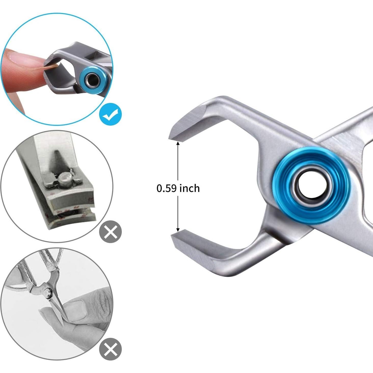 Cortauñas Sobredimensionados Mudder 2 Piezas Acero Inoxidable