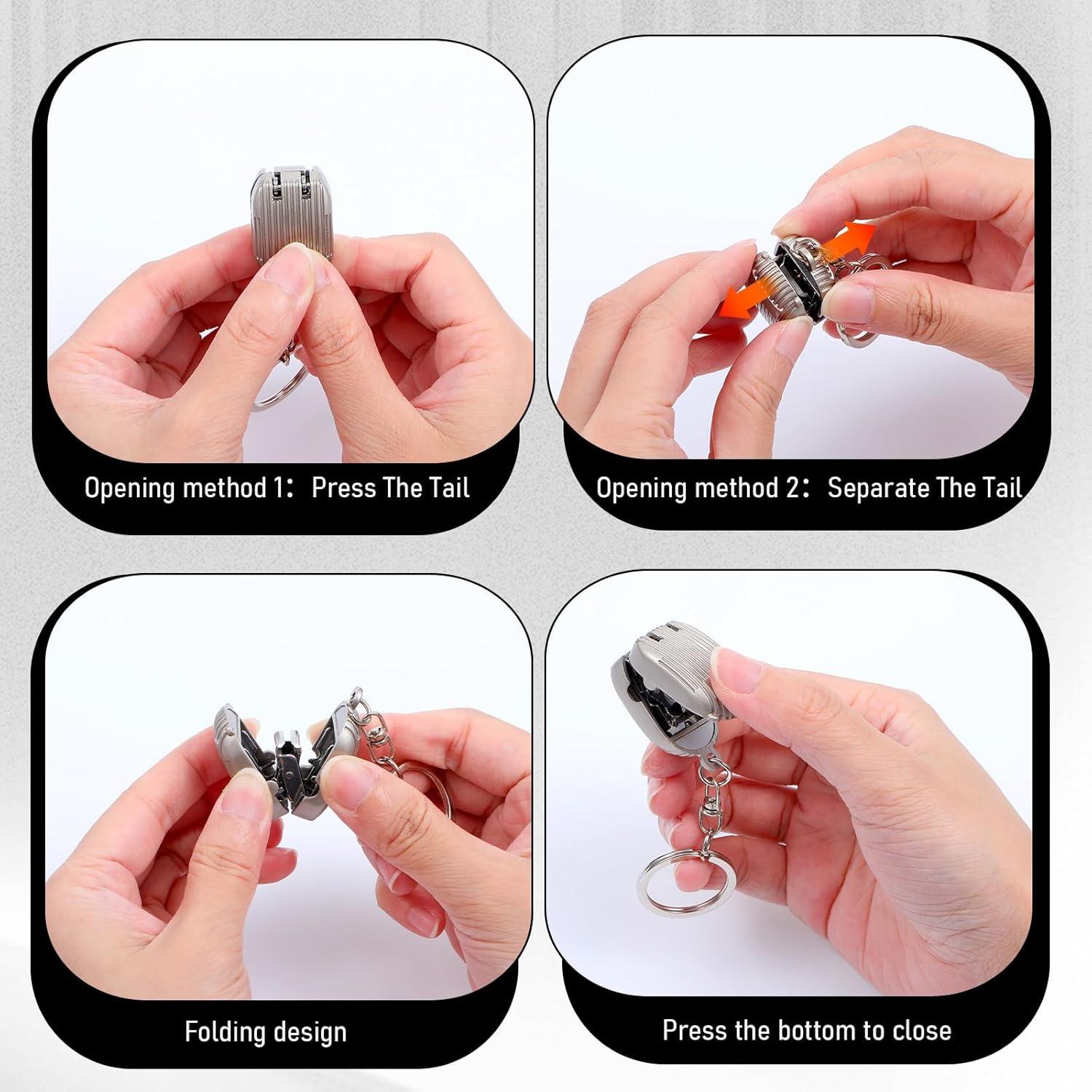 Cortauñas Mini Plegables MBAIYO 2 Pcs Acero Inoxidable