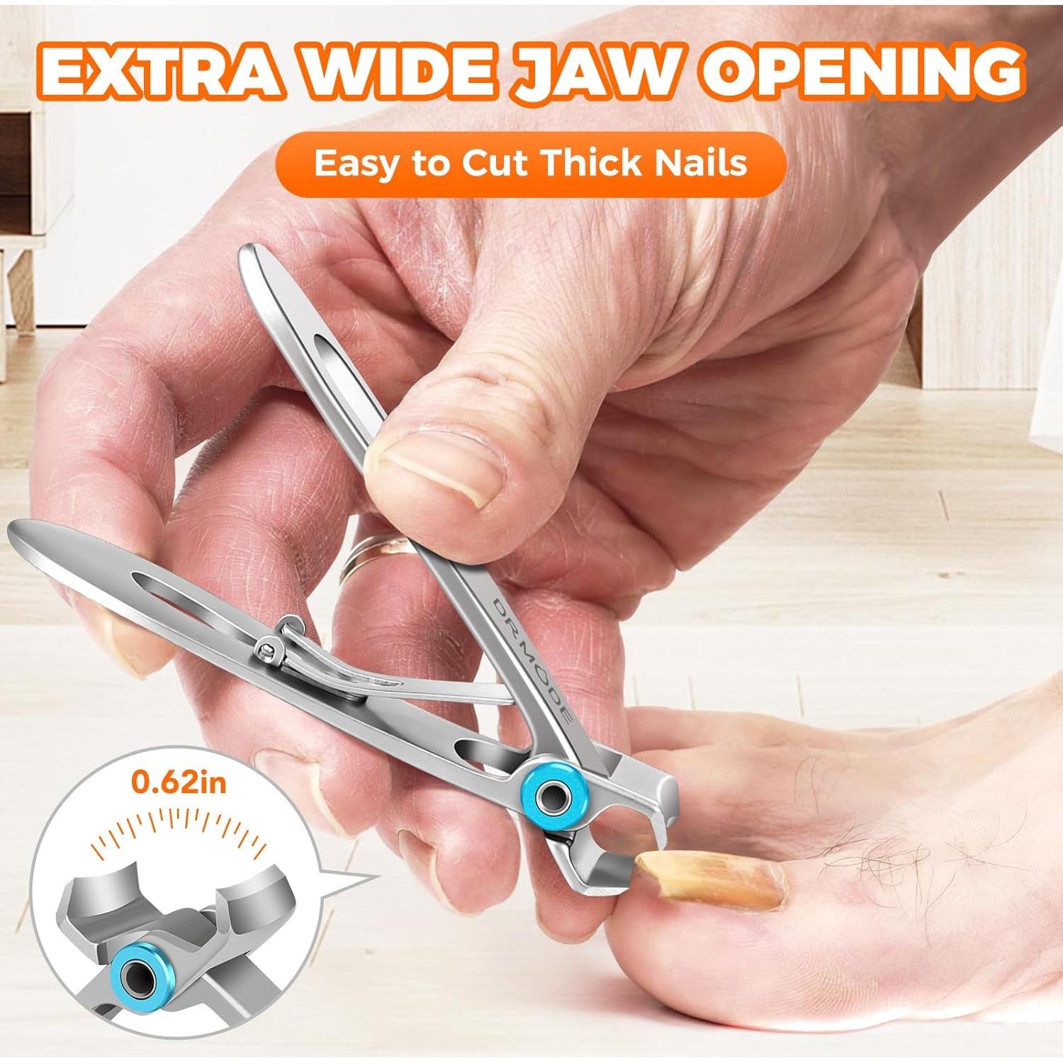 Cortauñas Inclinados DRMODE - Apertura Ancha 16mm para Uñas Gruesas