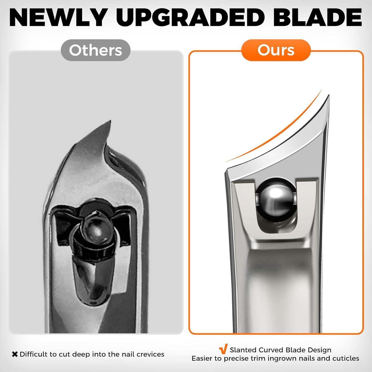 Cortauñas Inclinados DRMODE - Apertura Ancha 16mm para Uñas Gruesas