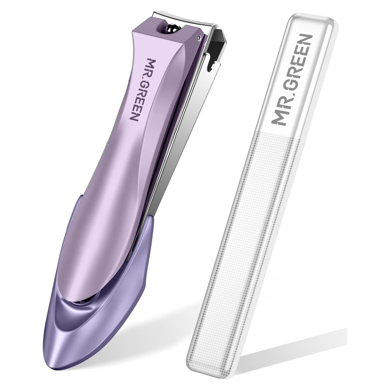 Cortauñas MR.GREEN Profesional Acero Inoxidable con Lima Púrpura