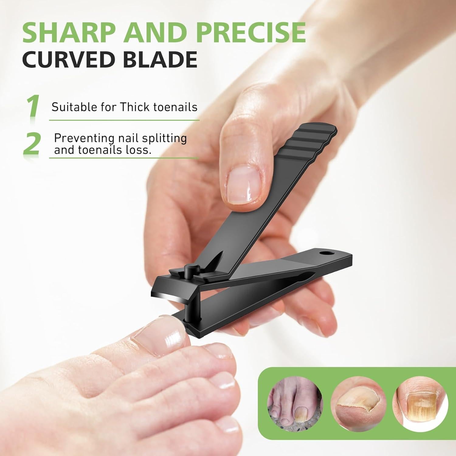 Cortauñas Curvado BALUCA Acero Inoxidable para Uñas Gruesas