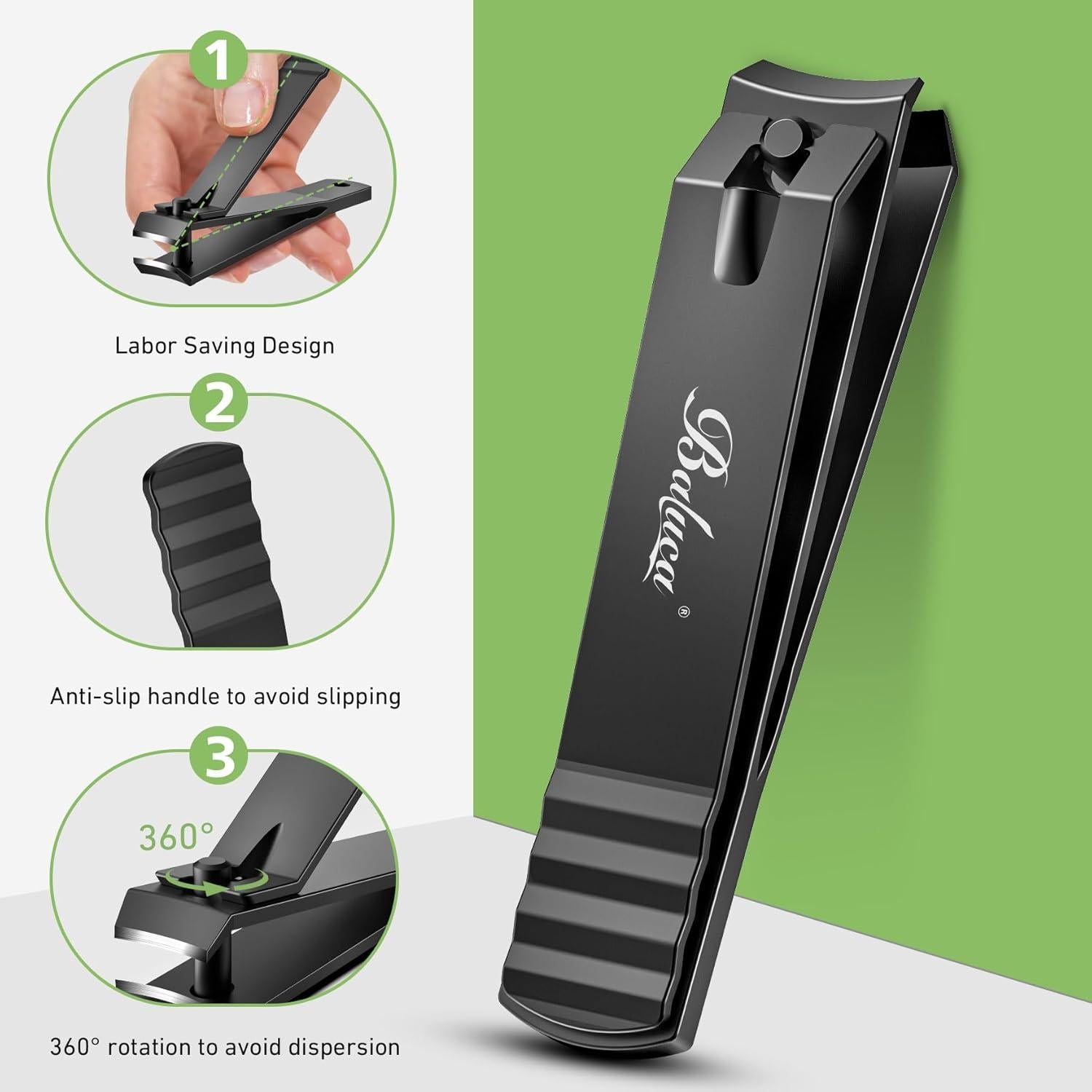 Cortauñas Curvado BALUCA Acero Inoxidable para Uñas Gruesas