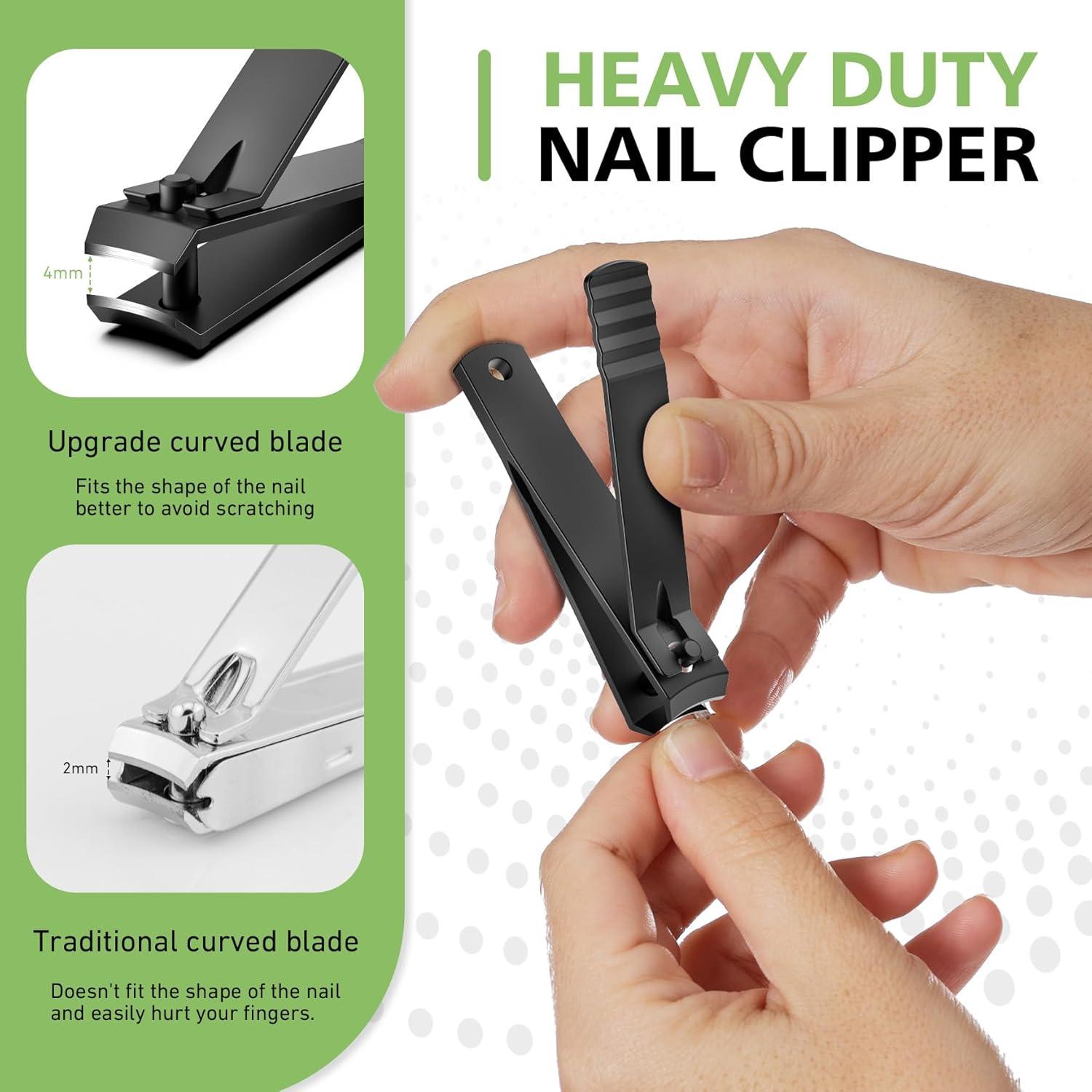 Cortauñas Curvado BALUCA Acero Inoxidable para Uñas Gruesas