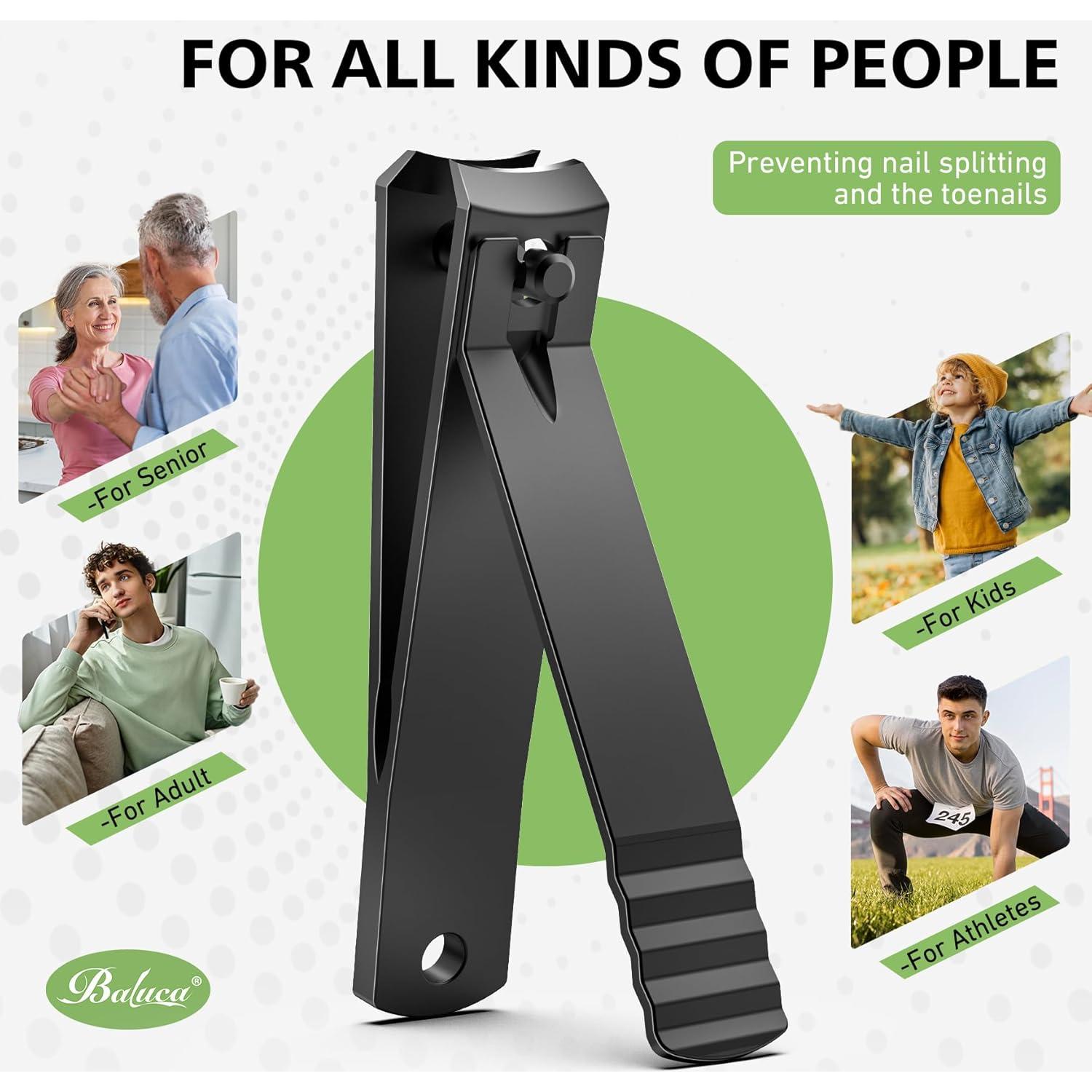 Cortauñas Curvado BALUCA Acero Inoxidable para Uñas Gruesas