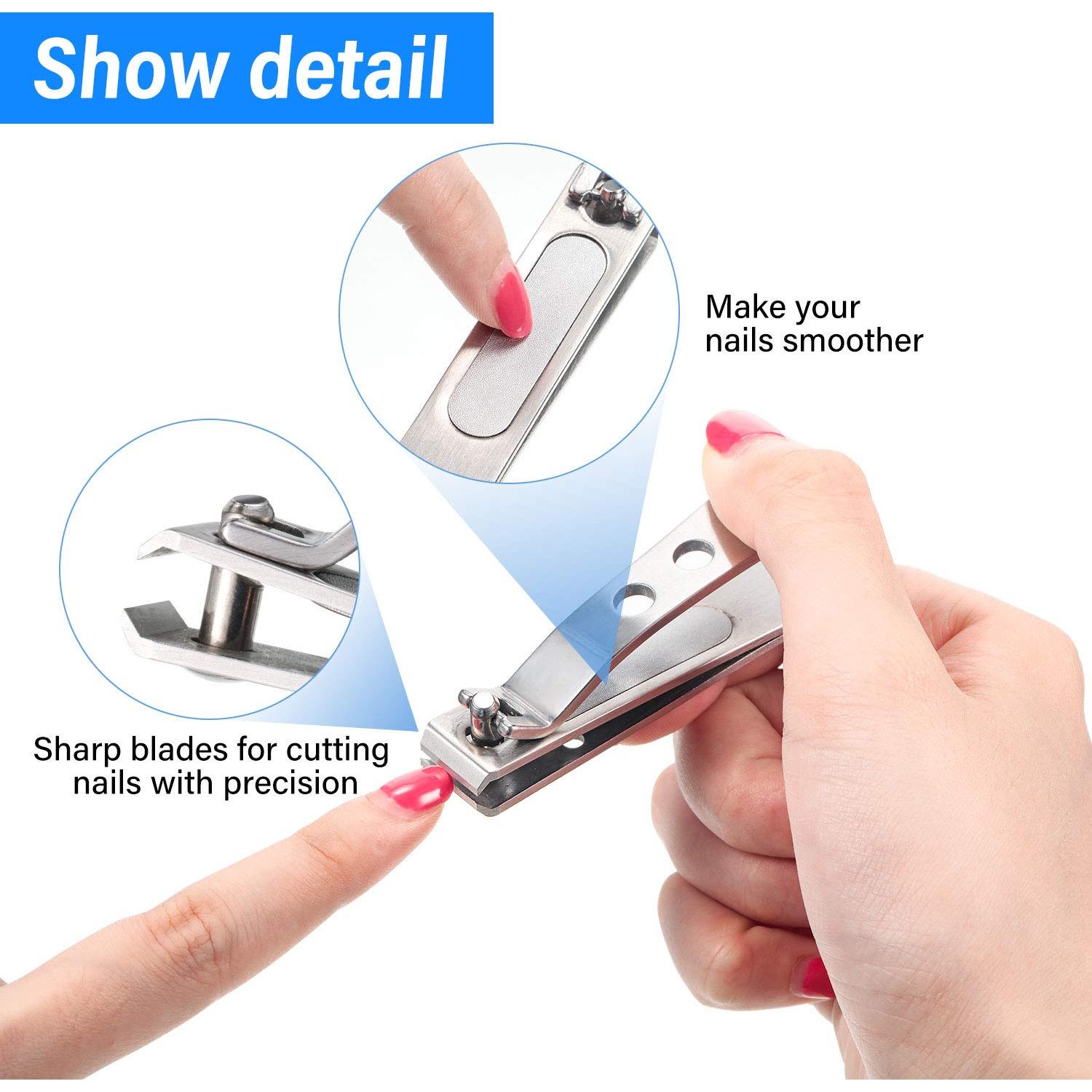 Juego de 2 Cortauñas Mudder de Acero Inoxidable para Uñas Gruesas