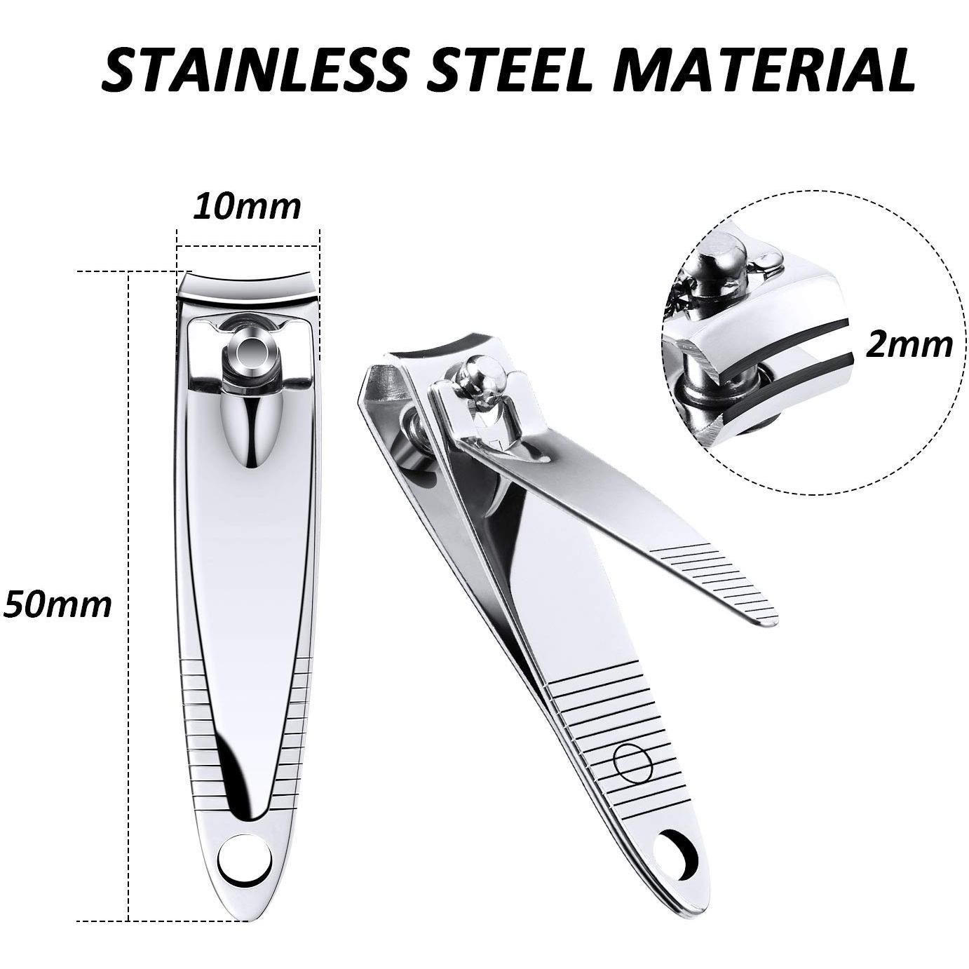 Juego de 20 cortauñas de acero inoxidable Mudder 14cm