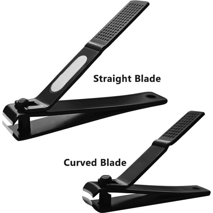 Juego de Cortauñas OHOO Negro 2 Piezas con Estuche Portátil