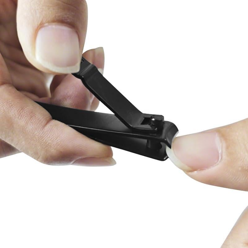 Juego de Cortauñas OHOO Negro 2 Piezas con Estuche Portátil