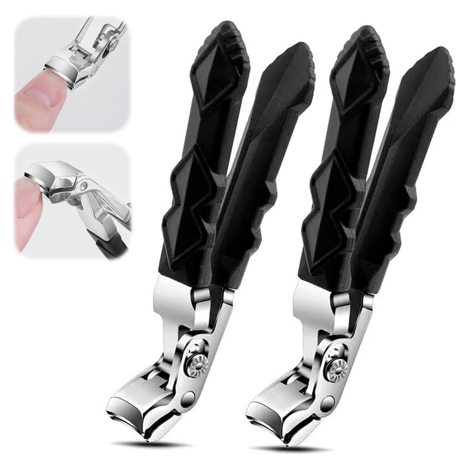 Cortauñas Ergonómico QiFind 2 Pcs Antideslizante para Uñas Gruesas