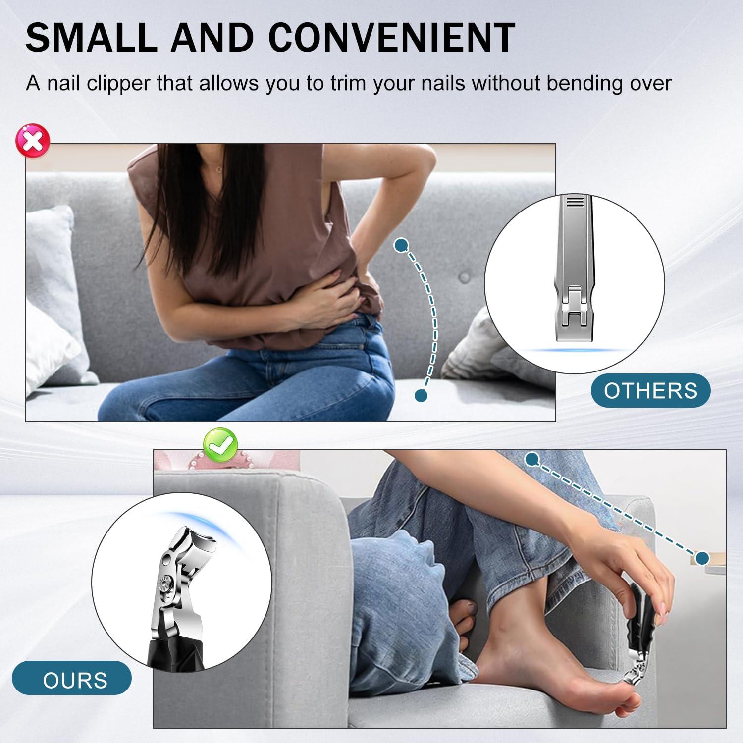 Cortauñas Ergonómico QiFind 2 Pcs Antideslizante para Uñas Gruesas