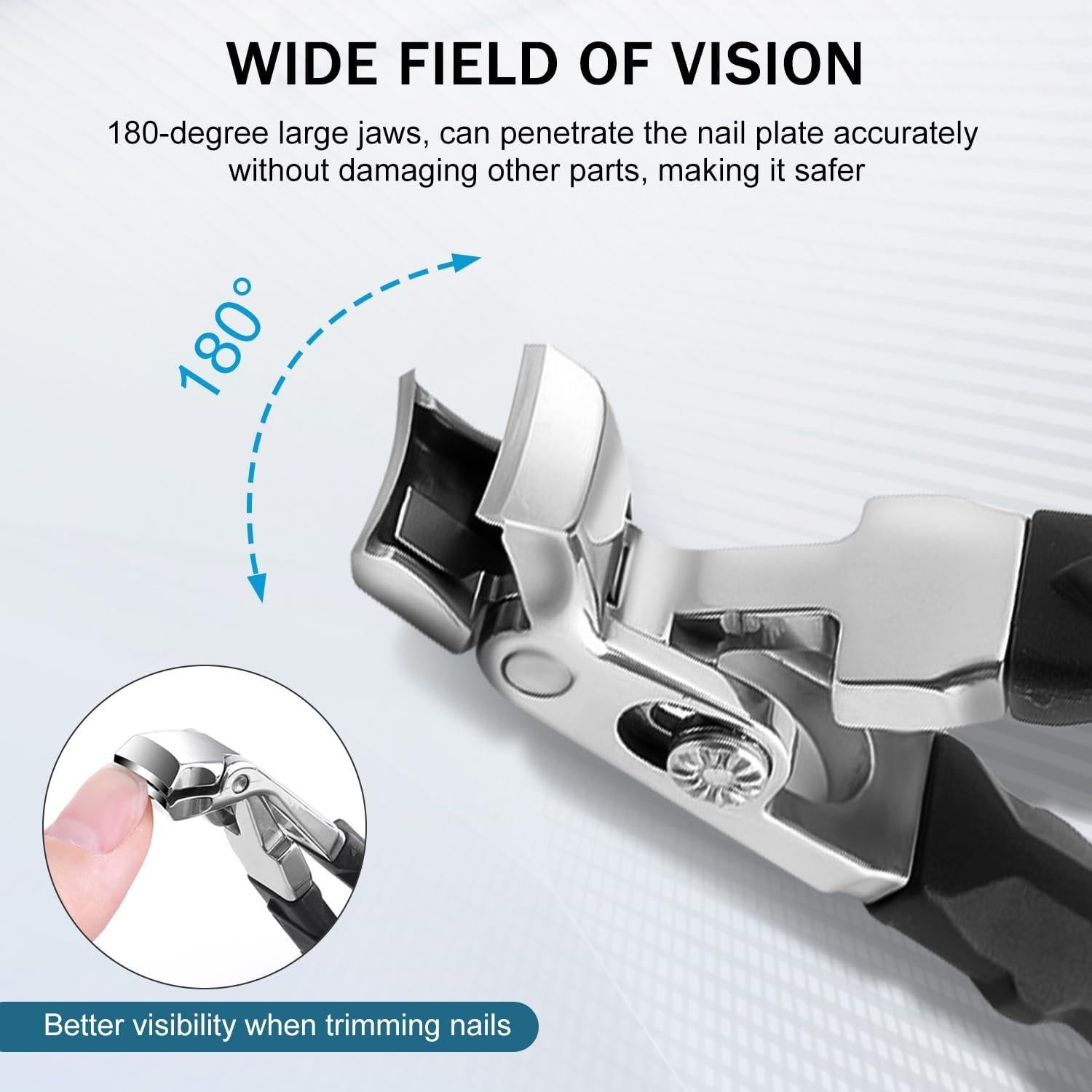 Cortauñas Ergonómico QiFind 2 Pcs Antideslizante para Uñas Gruesas