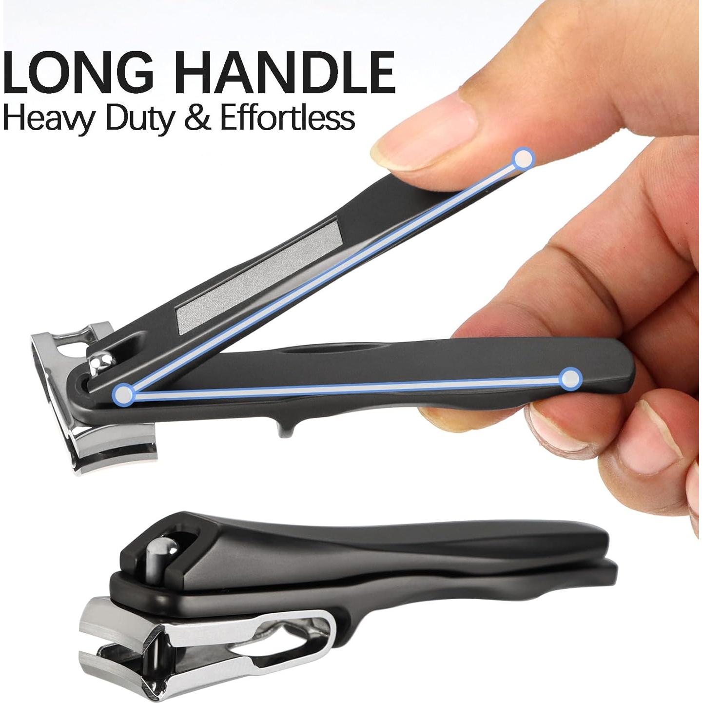 Cortauñas VOGARB 360° Mango Largo Acero Inoxidable Negro