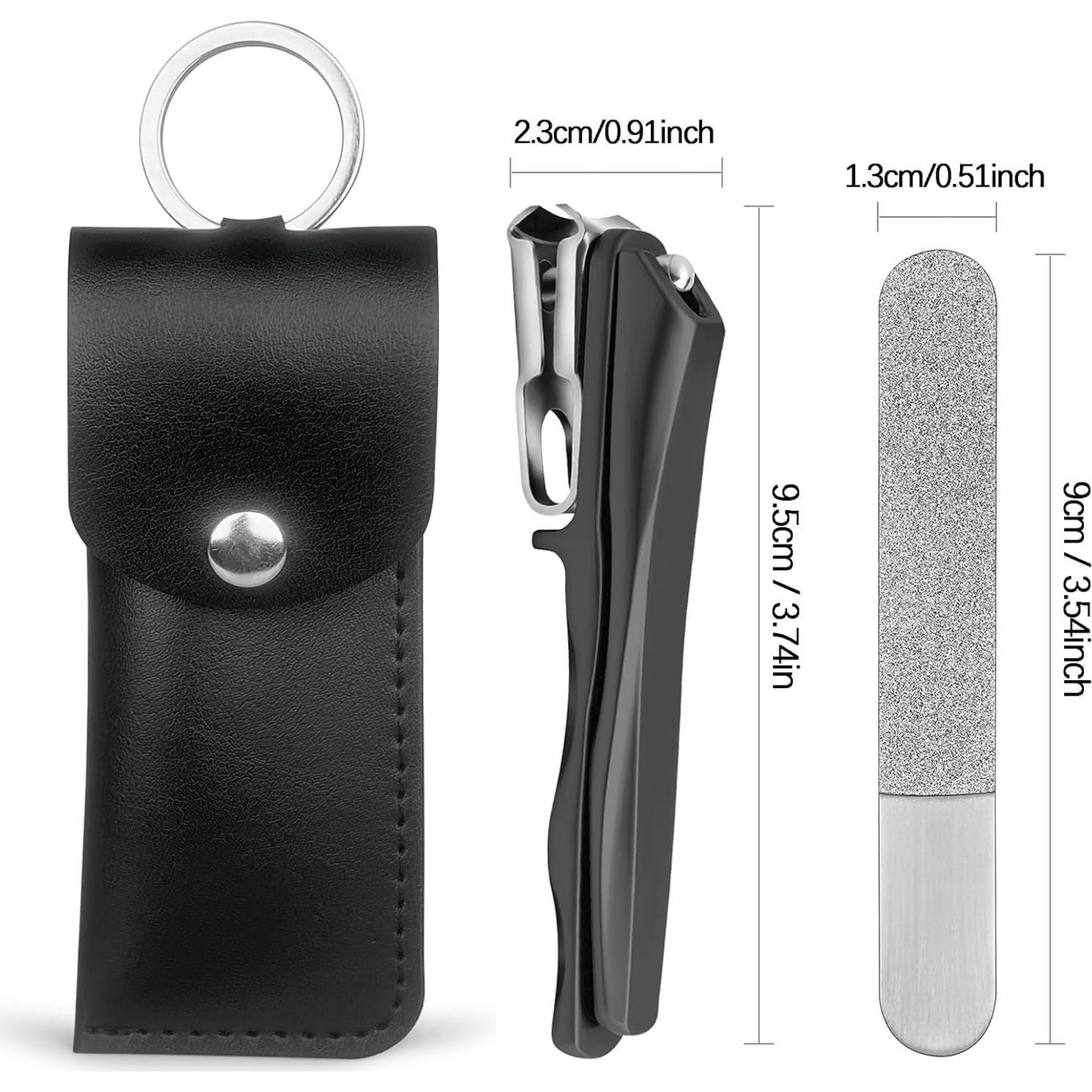 Cortauñas VOGARB 360° Mango Largo Acero Inoxidable Negro