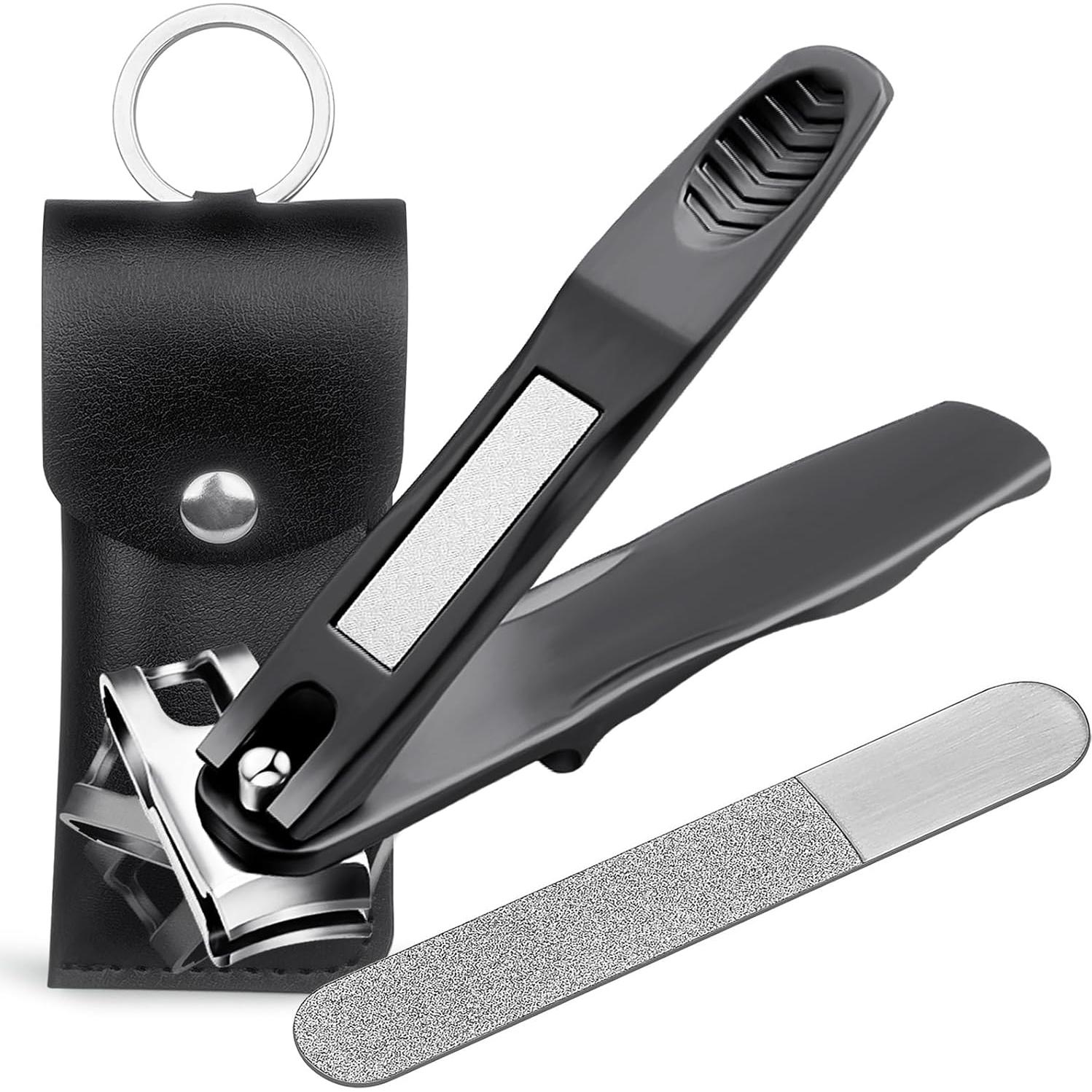 Cortauñas VOGARB 360° Mango Largo Acero Inoxidable Negro