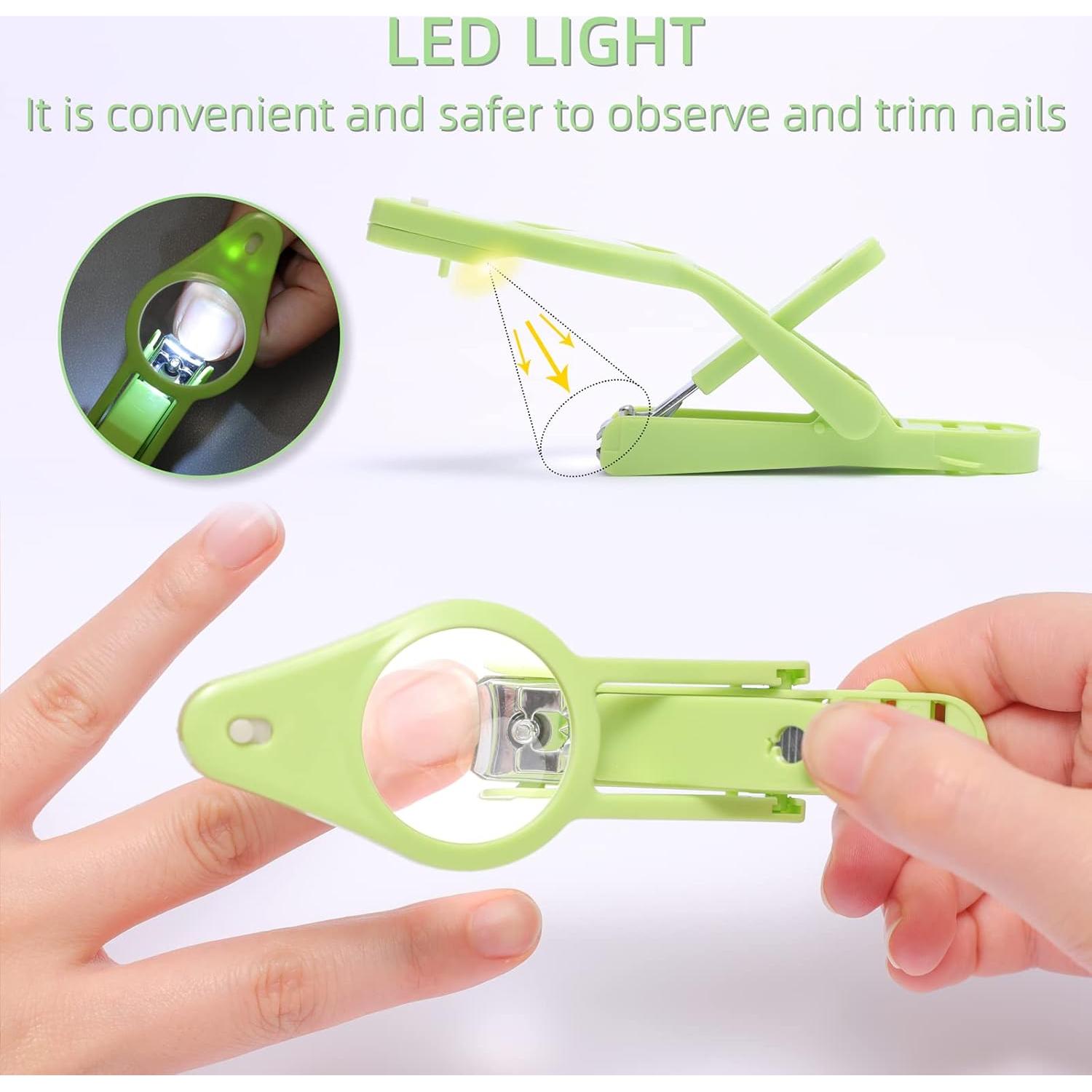 Cortauñas con Lupa LED Ajustable Wefaner - Cuidado Uñas Bebés y Ancianos