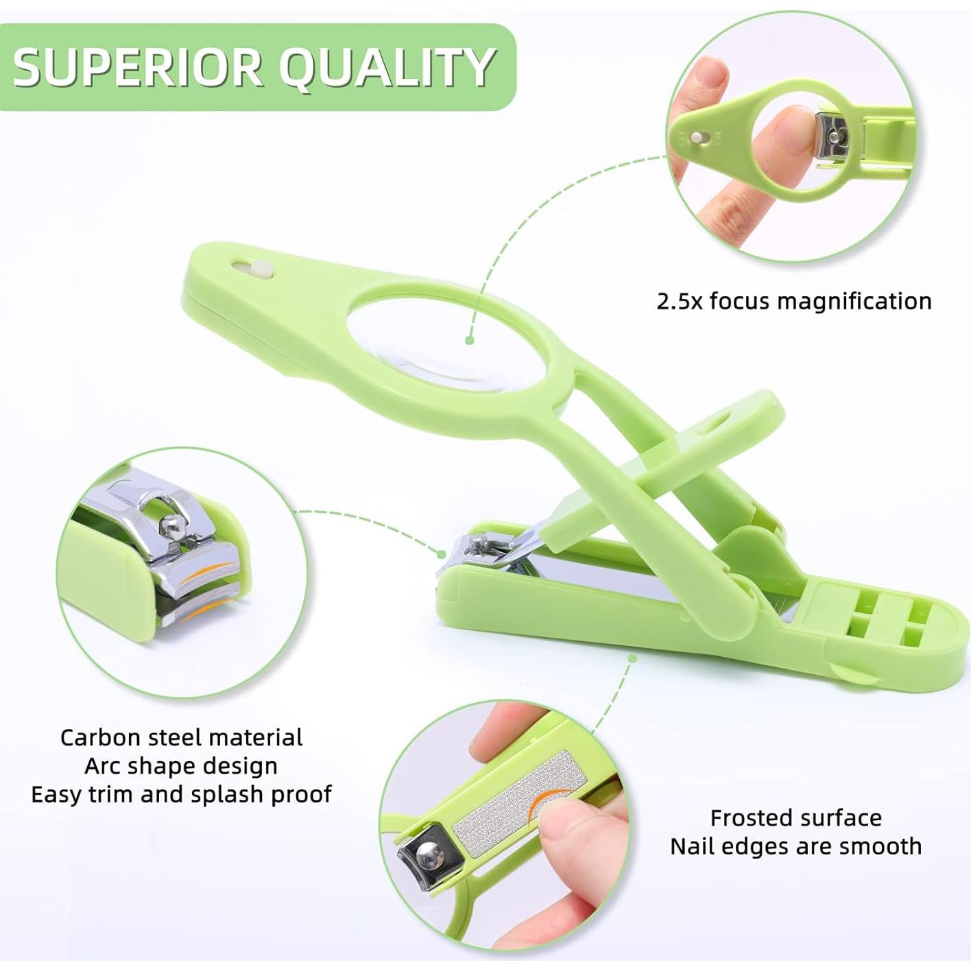 Cortauñas con Lupa LED Ajustable Wefaner - Cuidado Uñas Bebés y Ancianos