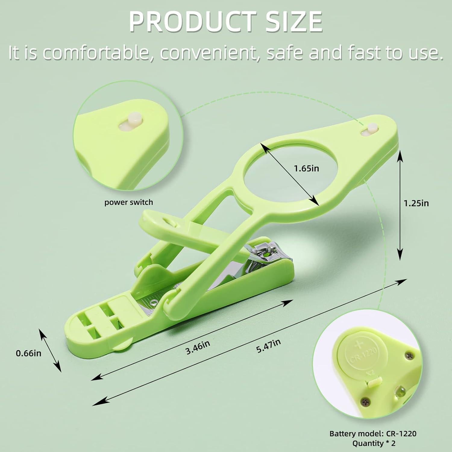 Cortauñas con Lupa LED Ajustable Wefaner - Cuidado Uñas Bebés y Ancianos