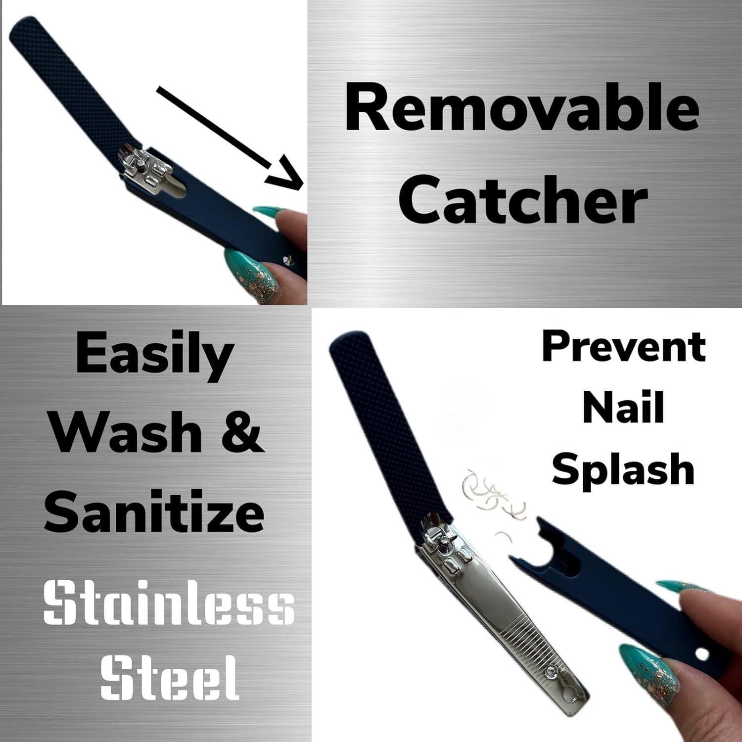 Cortauñas Antideslizante ALAZCO Grande con Recogedor