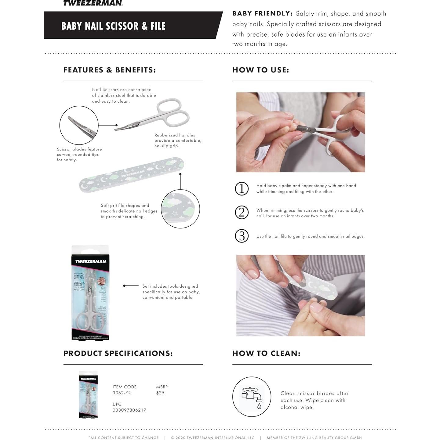 Tijeras para Uñas de Bebé Tweezerman con Lima de Oso