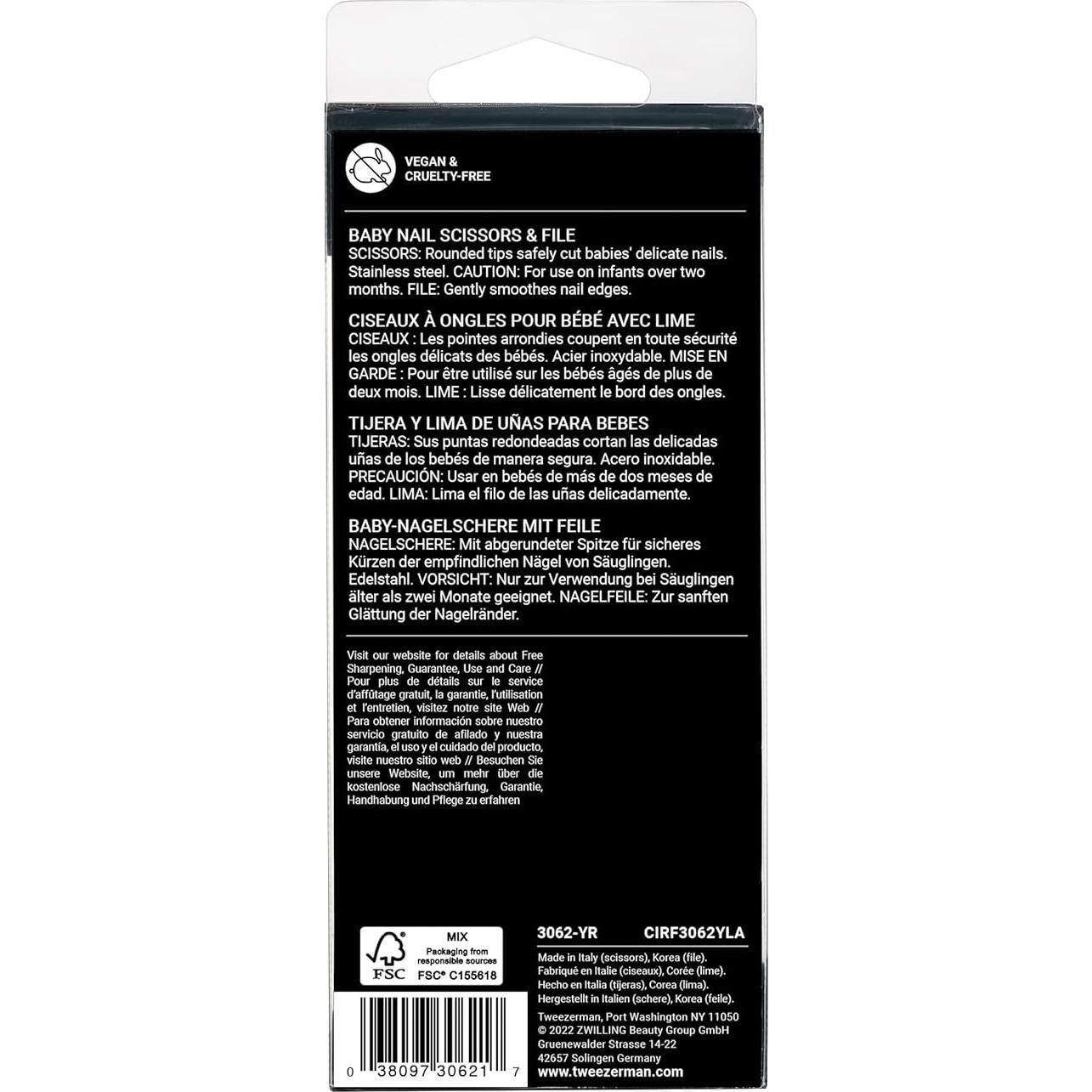 Tijeras para Uñas de Bebé Tweezerman con Lima de Oso