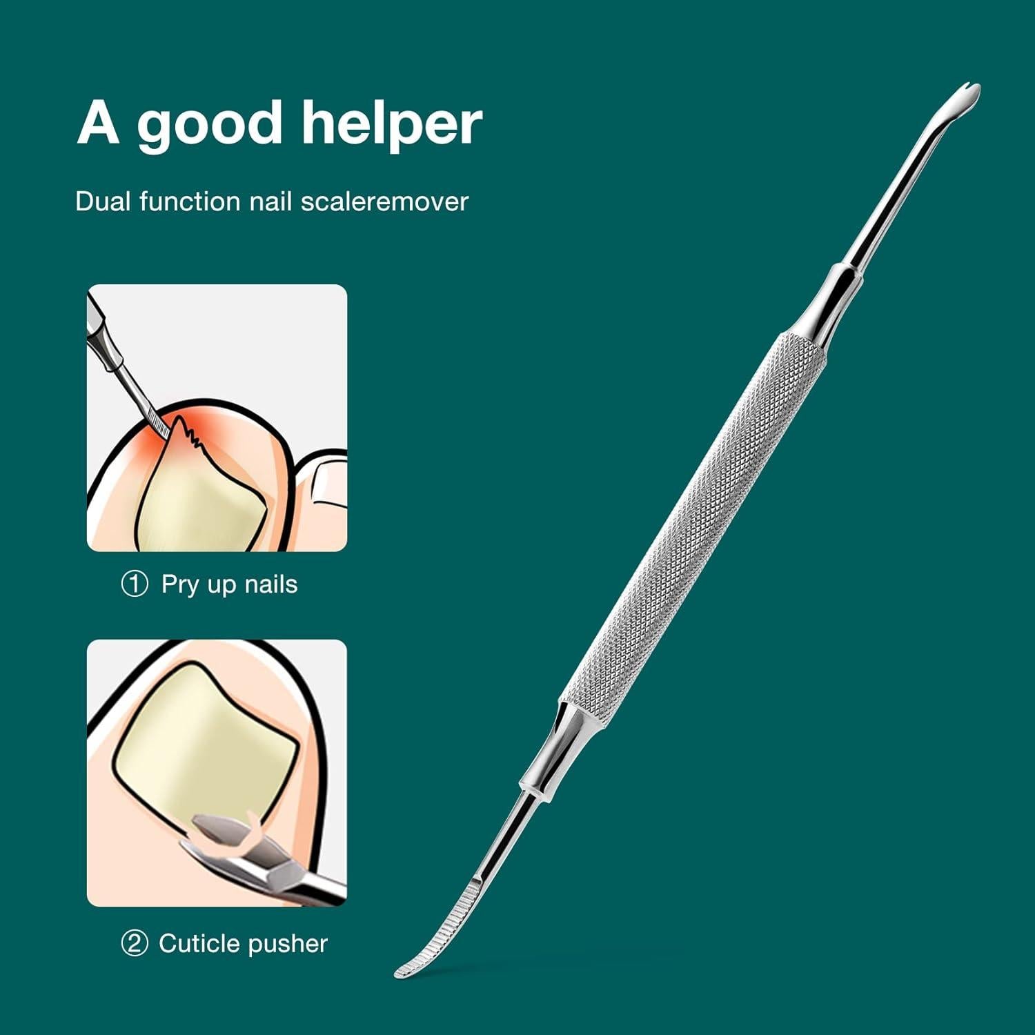 Cortauñas MR.GREEN Acero Inoxidable Verde + Removedor