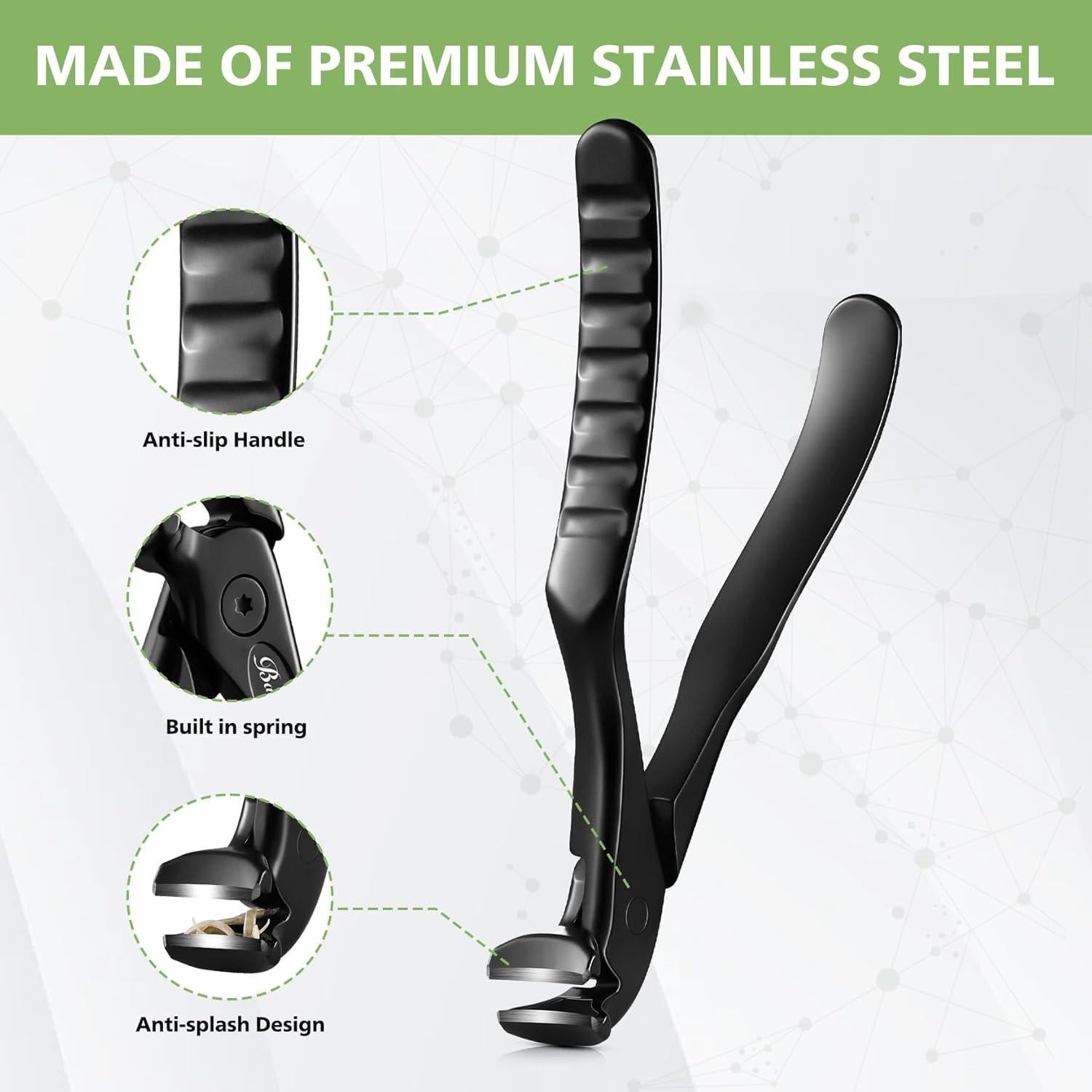 Cortauñas Ergonómico BALUCA con Recogedor - Negro