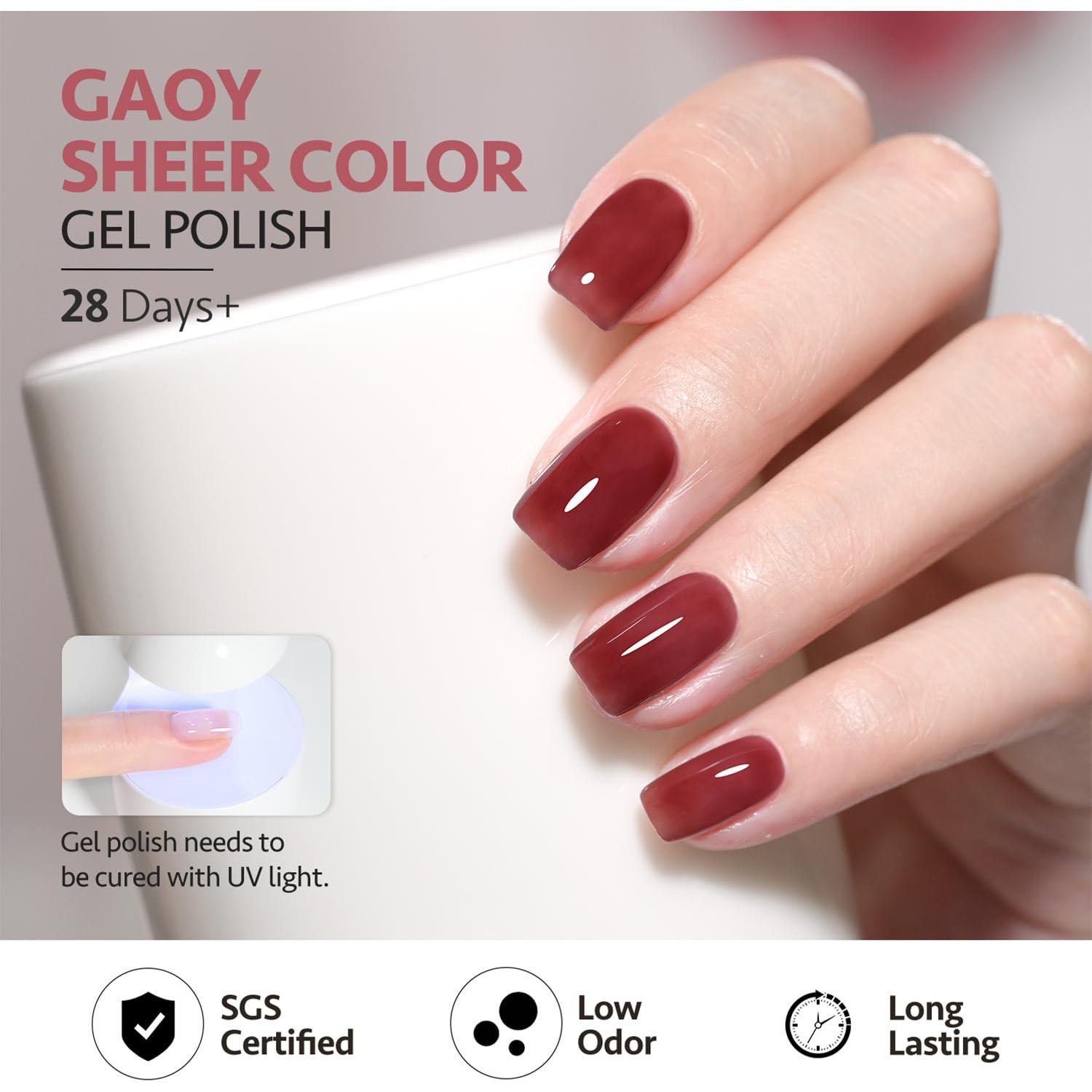 Conjunto de Esmalte de Uñas de Gel GAOY 8 Colores Translúcidos