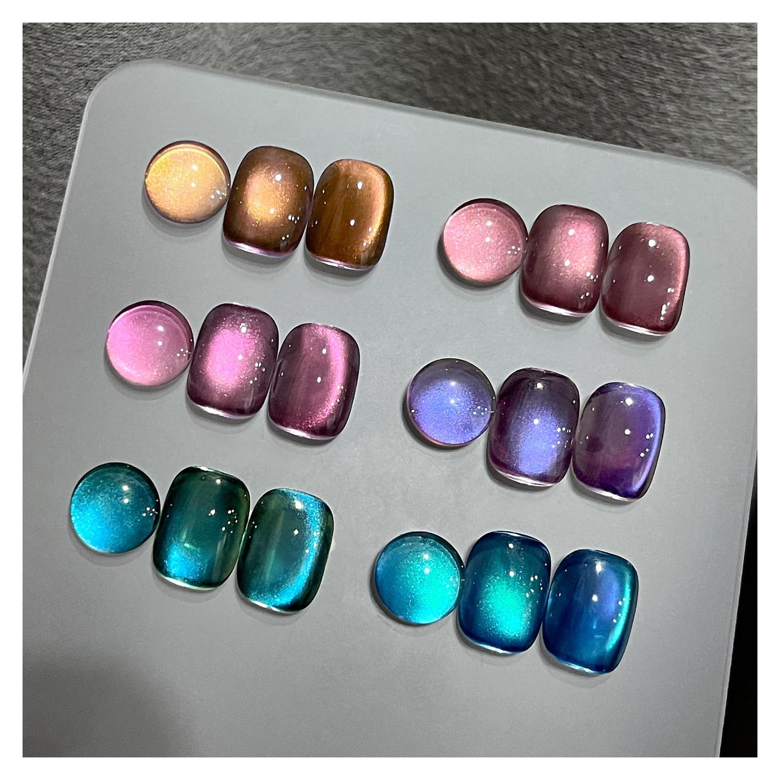 Conjunto de Esmalte de Uñas Gel Ojo de Gato GAOY 6 Colores