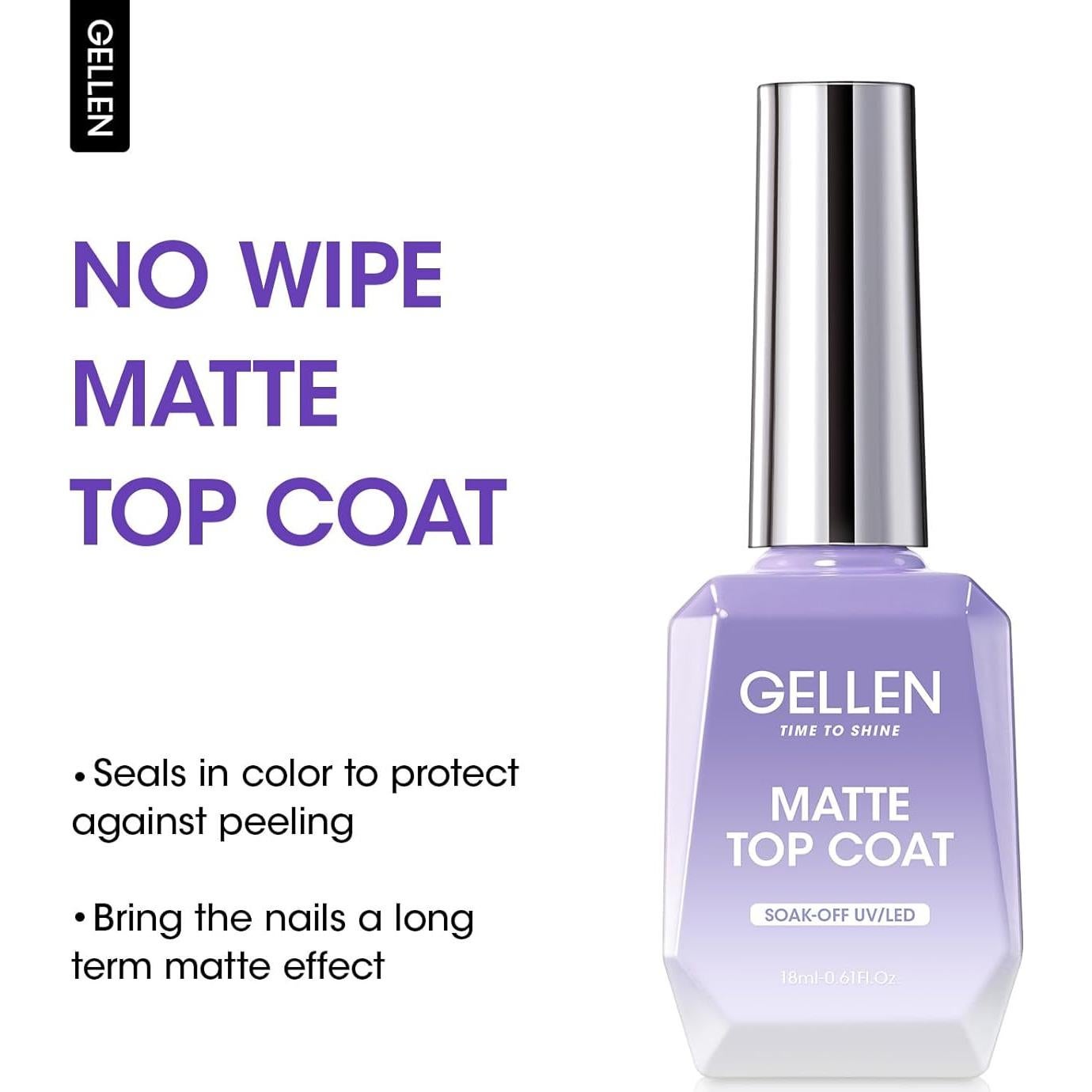 Top Coat Mate Gellen 18ml Esmalte de Uñas Gel Duradero