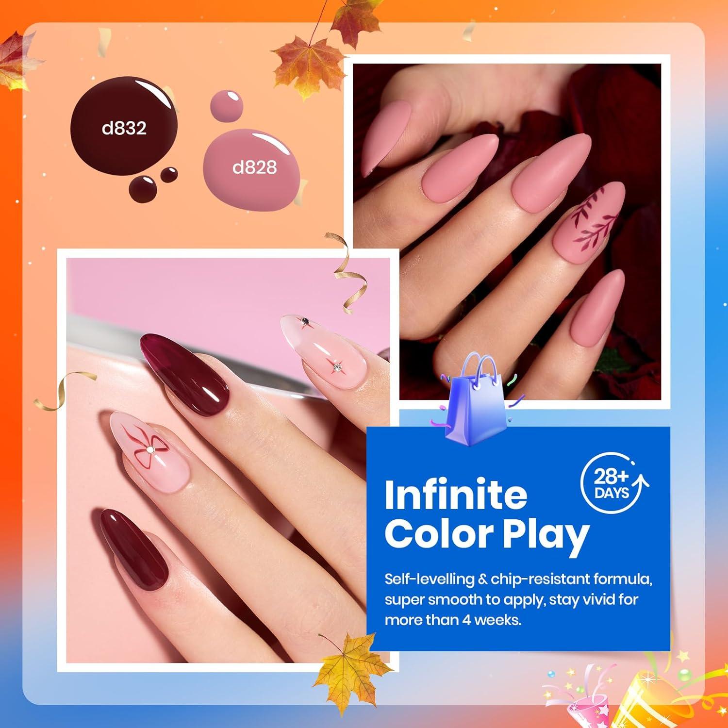 Set de Esmalte de Uñas en Gel Beetles 6 Colores Otoñales