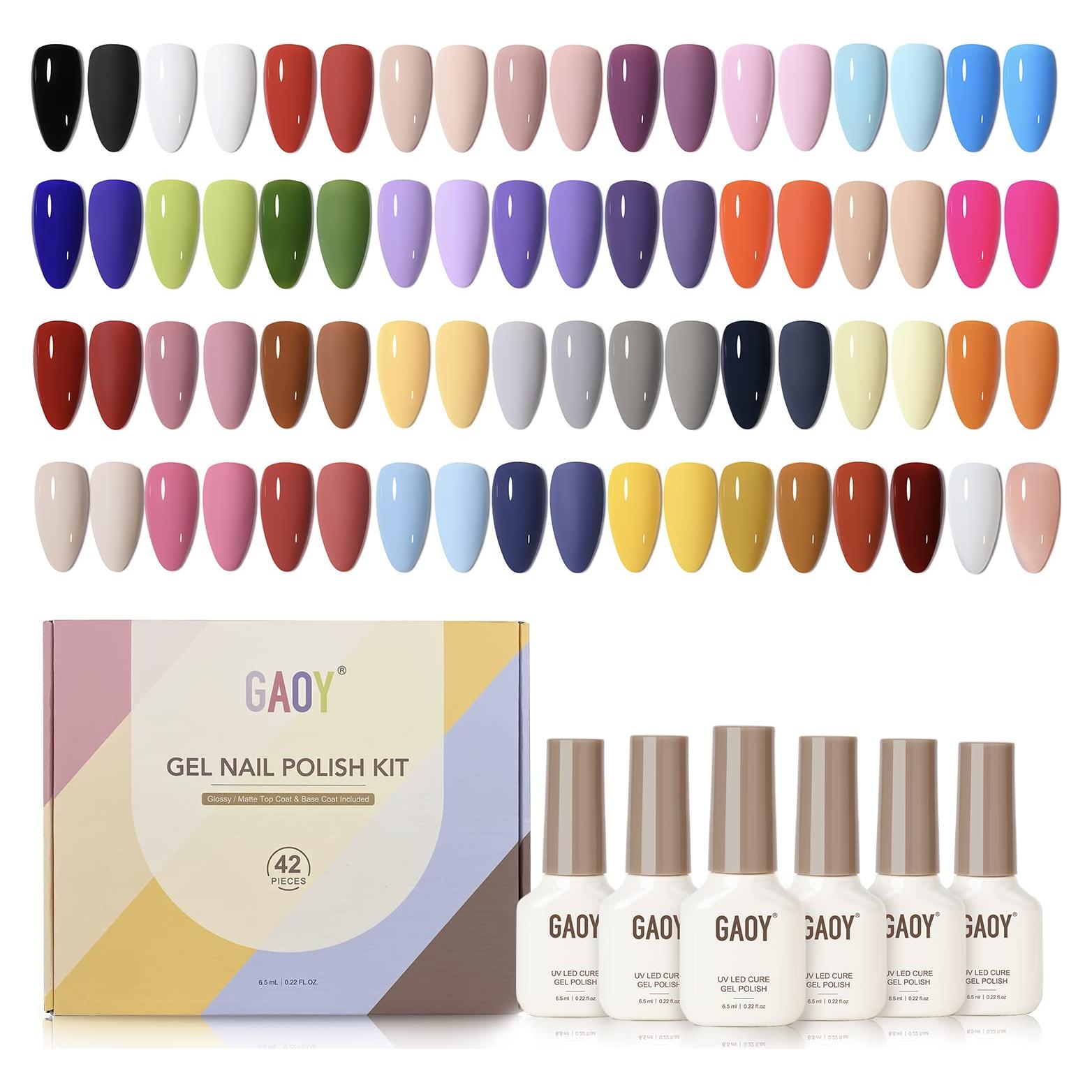 Kit de Esmalte de Uñas en Gel GAOY 42 Piezas Colores Variados