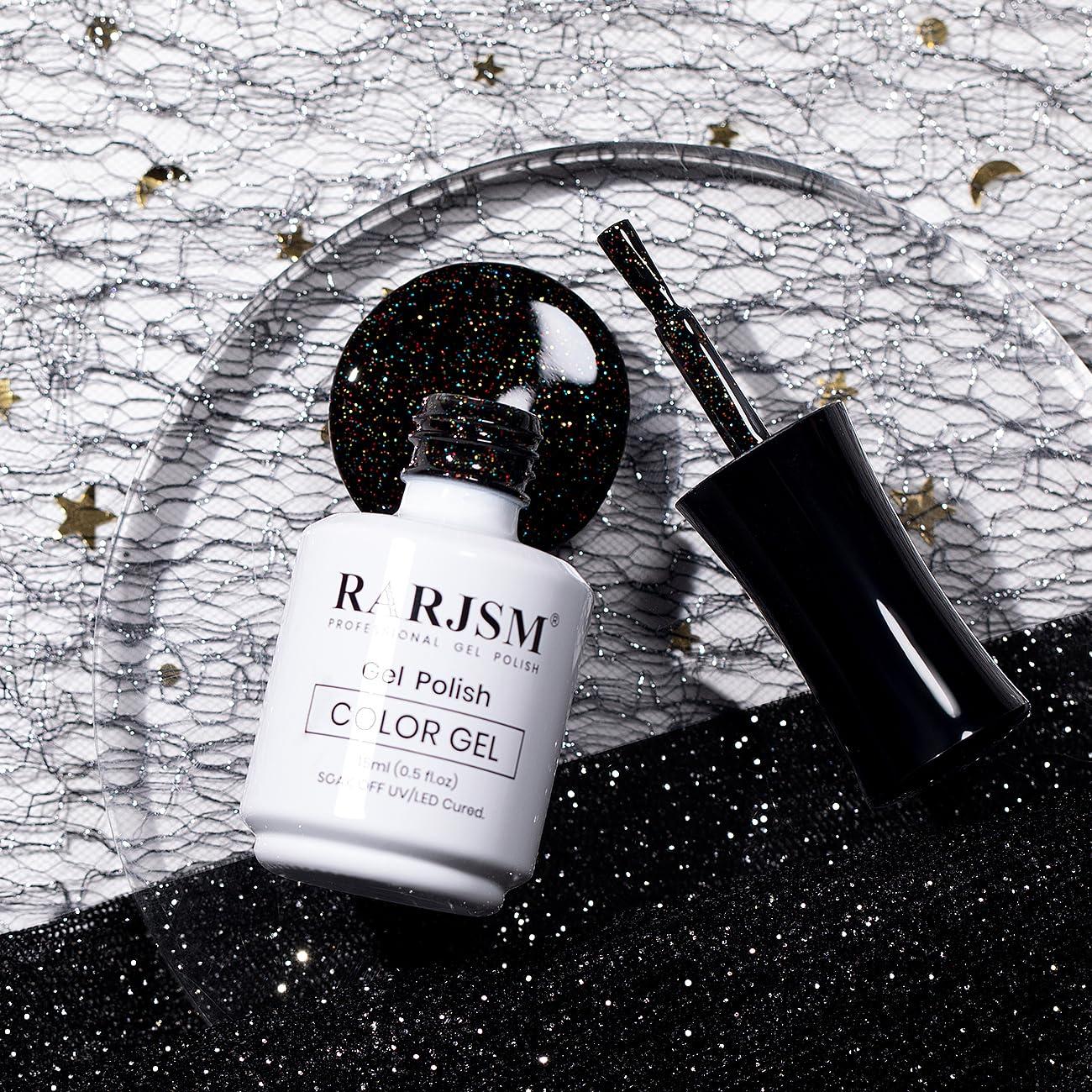 Esmalte de Uñas Gel Negro Brillante RARJSM 15ml Duradero