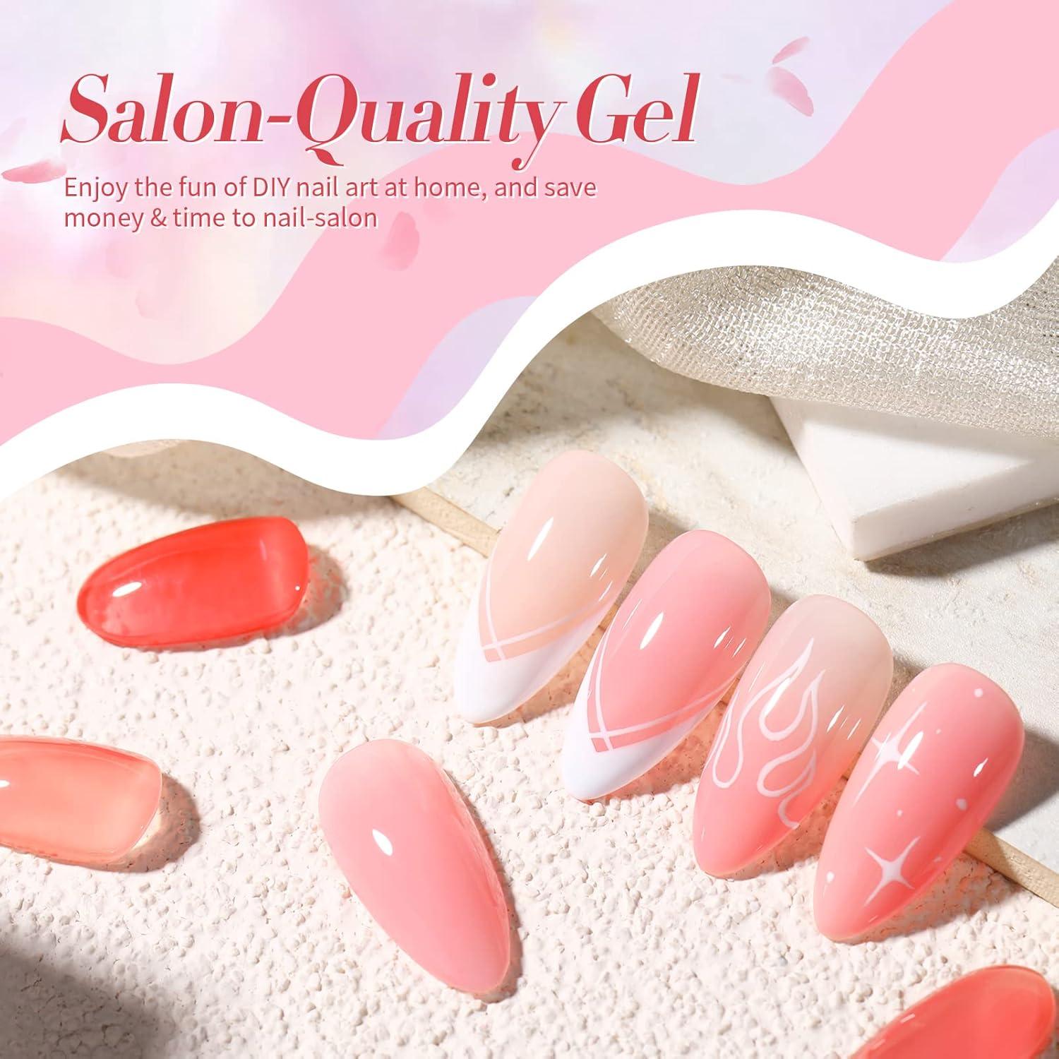 Kit de Gel de Uñas Rosa Nude Jelly BORN PRETTY 6 Colores 7ml
