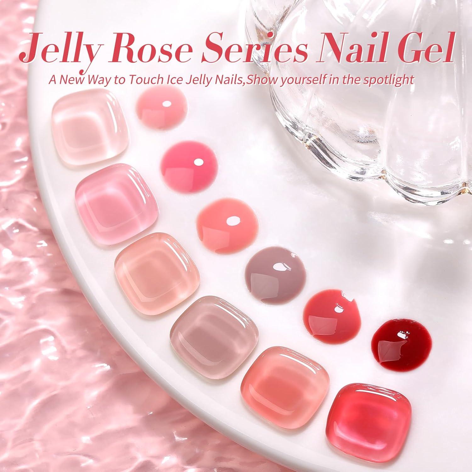 Kit de Gel de Uñas Rosa Nude Jelly BORN PRETTY 6 Colores 7ml