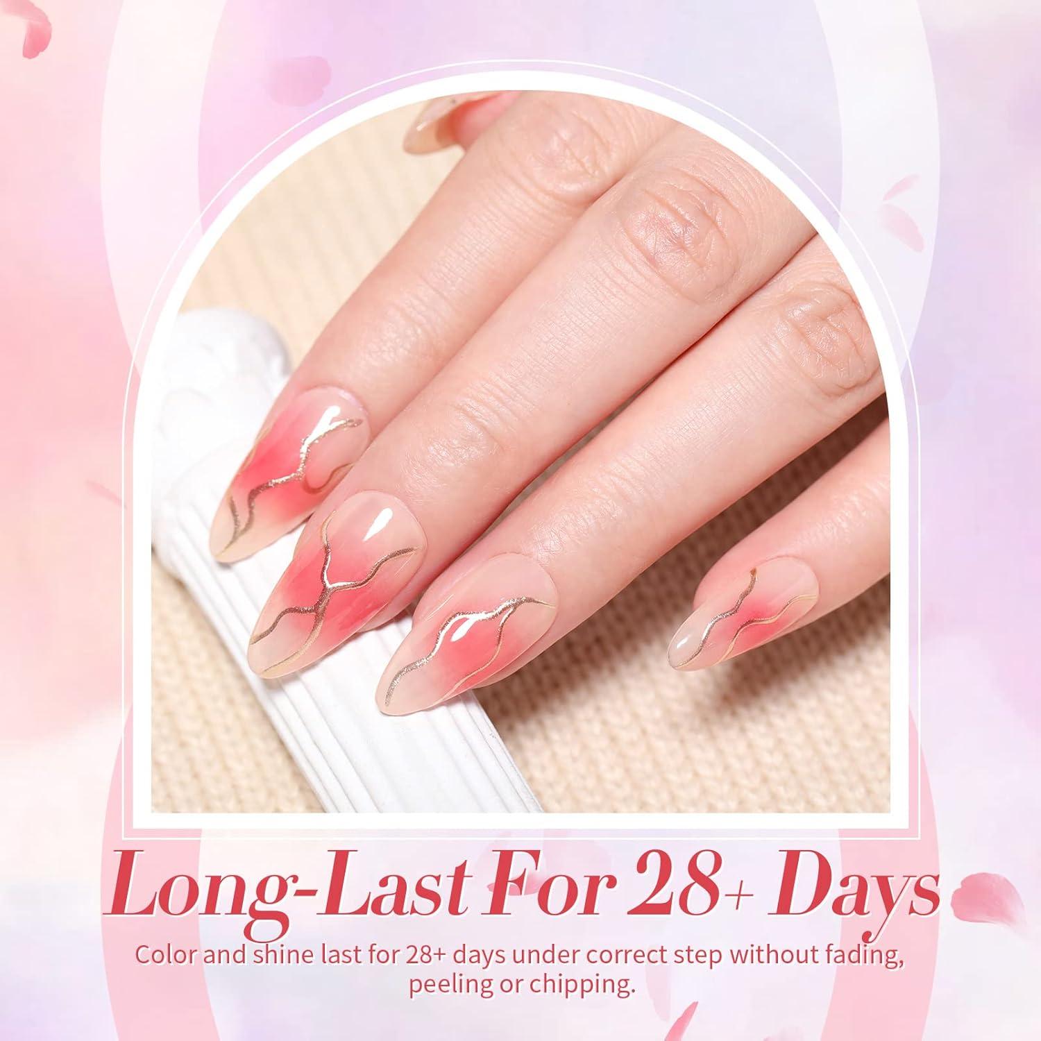 Kit de Gel de Uñas Rosa Nude Jelly BORN PRETTY 6 Colores 7ml