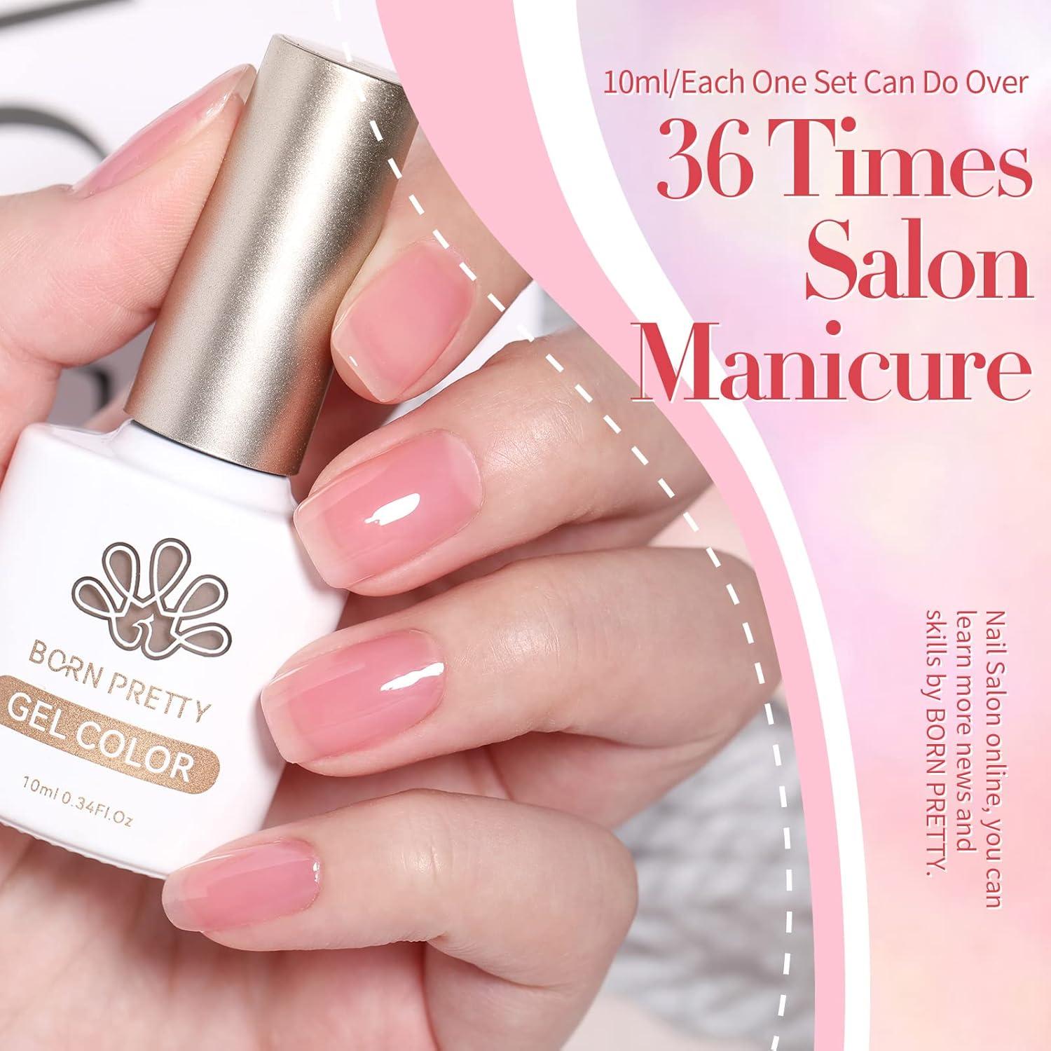 Kit de Gel de Uñas Rosa Nude Jelly BORN PRETTY 6 Colores 7ml