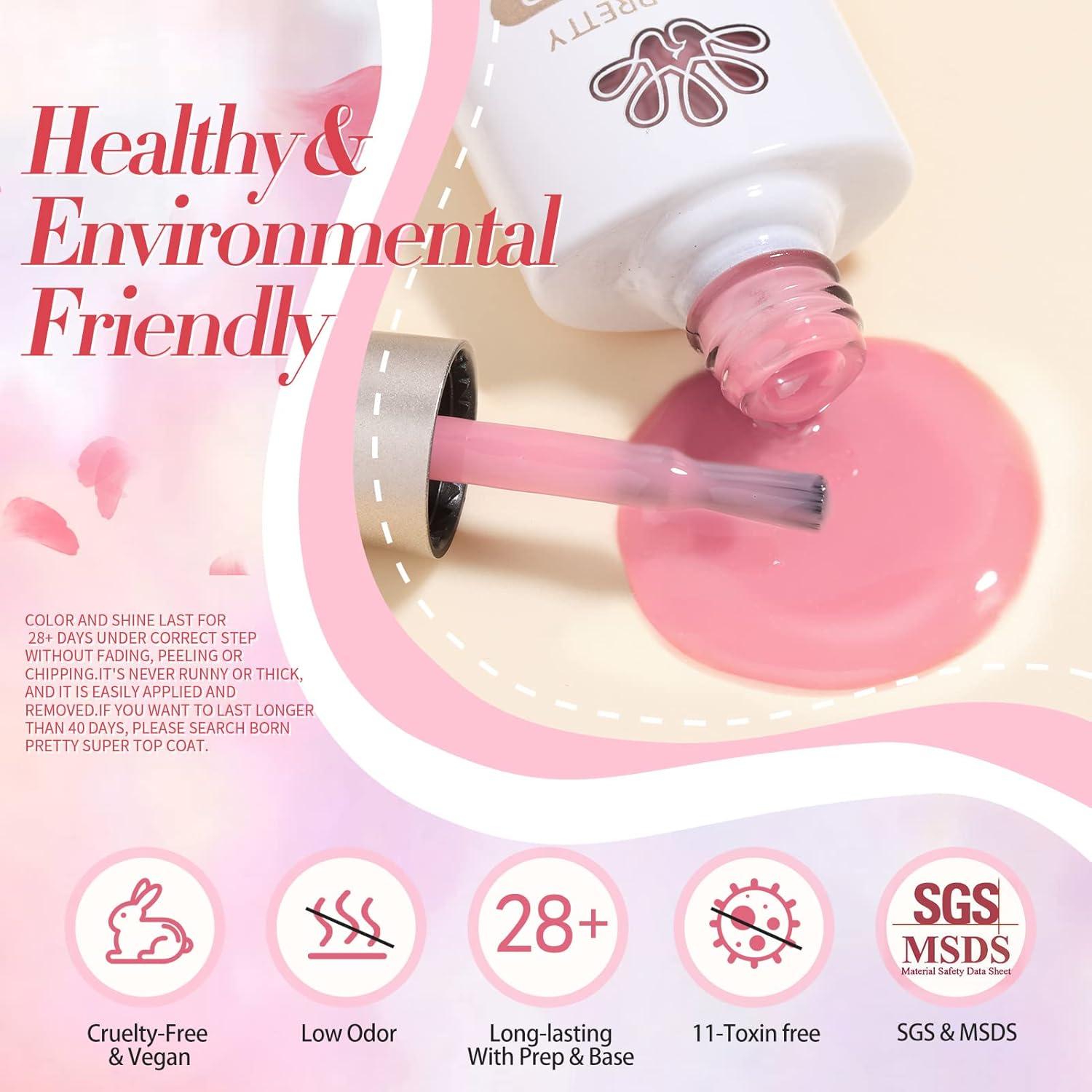 Kit de Gel de Uñas Rosa Nude Jelly BORN PRETTY 6 Colores 7ml