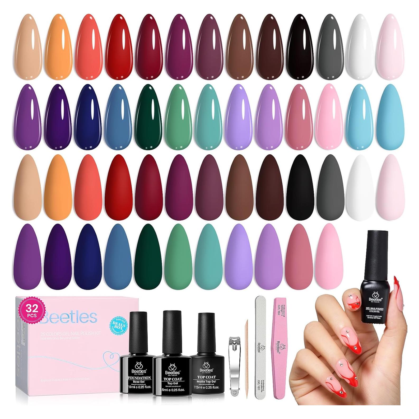 Set de Esmalte de Uñas en Gel Beetles 25 Colores 5ml