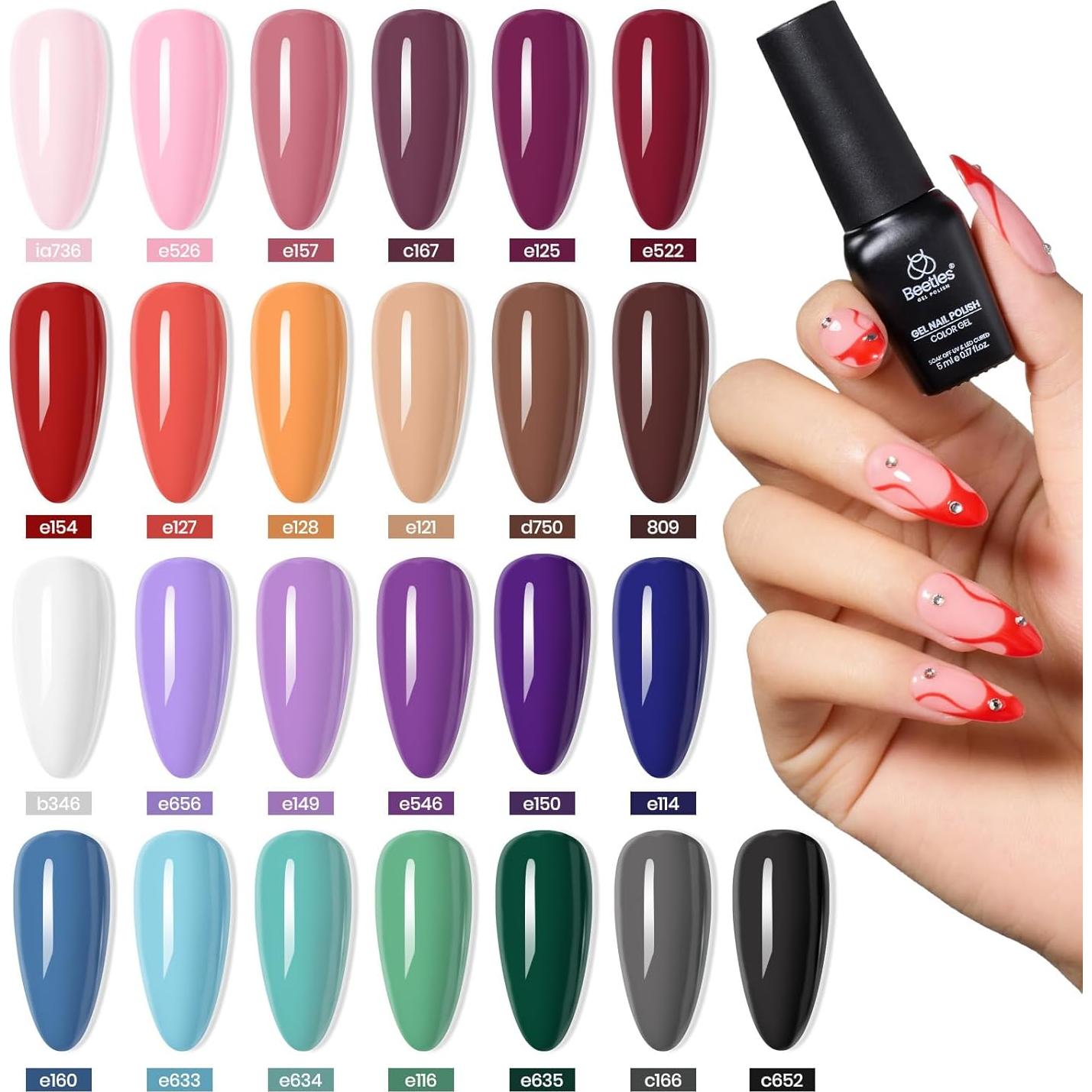 Set de Esmalte de Uñas en Gel Beetles 25 Colores 5ml