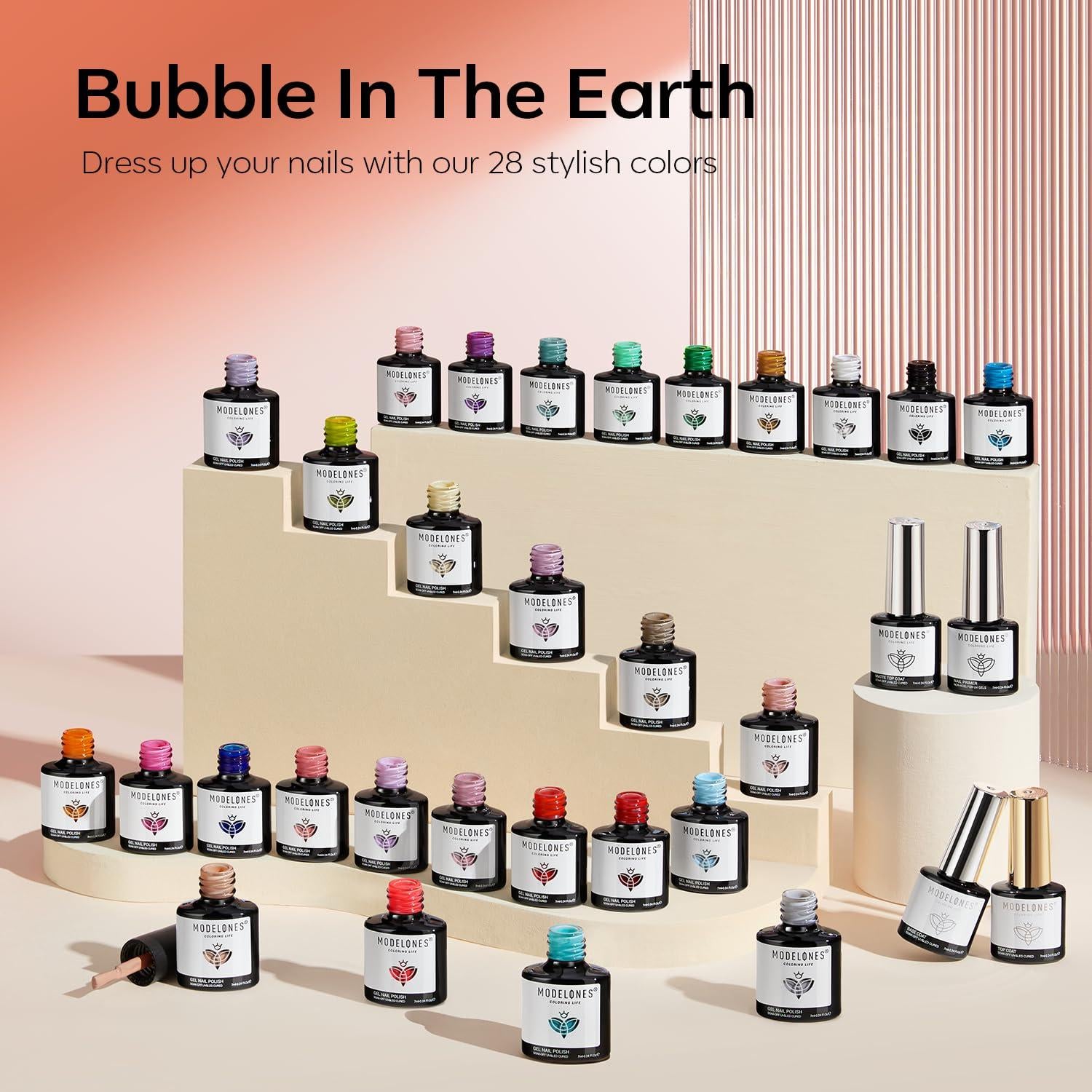 Set de Esmalte de Uñas en Gel Modelones 32 PCS 28 Colores