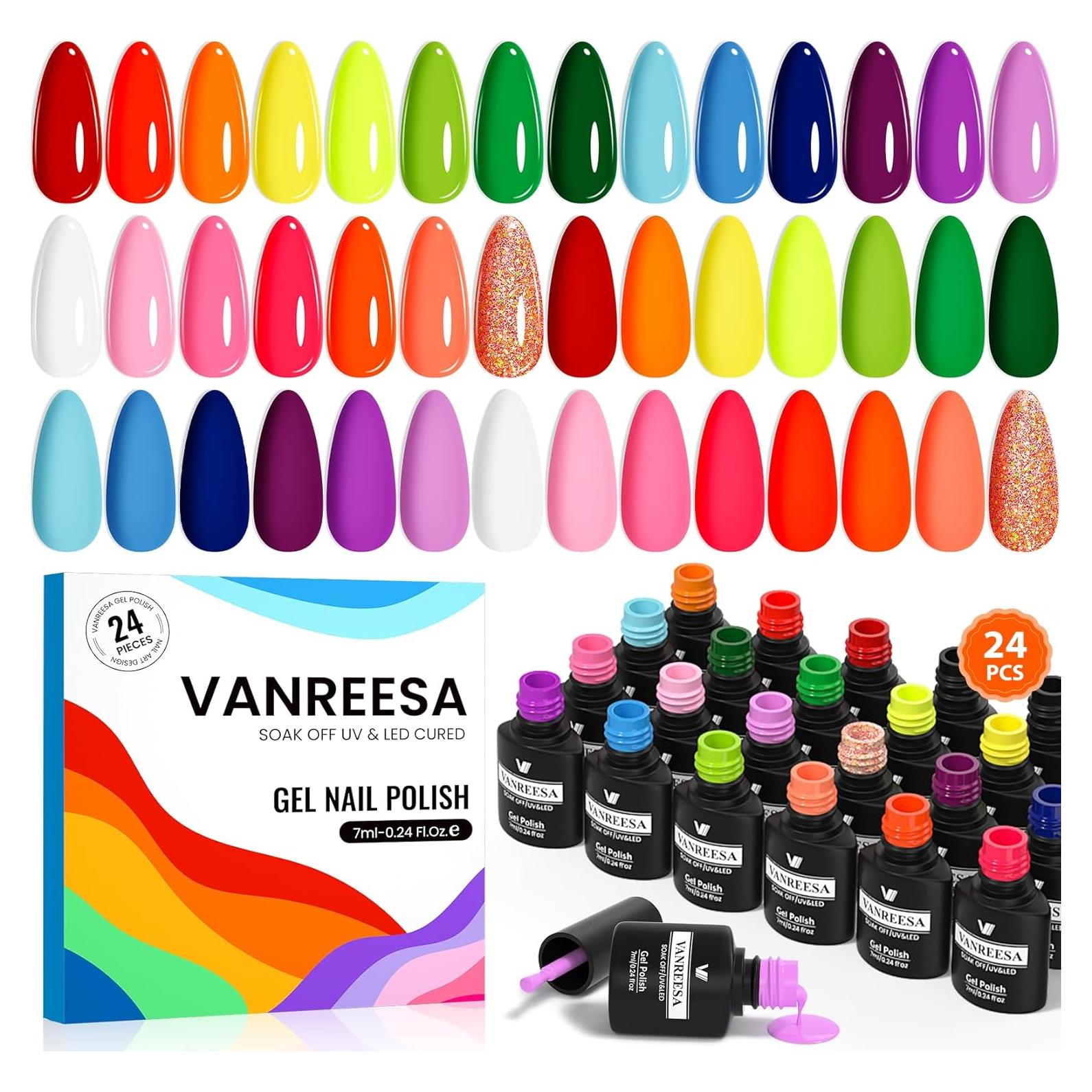 Set de Esmalte de Uñas en Gel VANREESA 24 Piezas 21 Colores